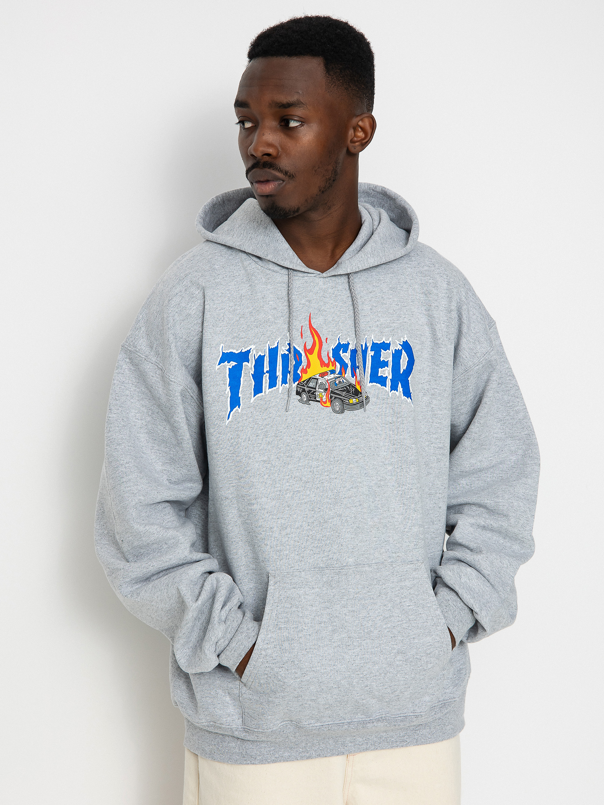 Thrasher Cop Car HD Hoodie (grey)