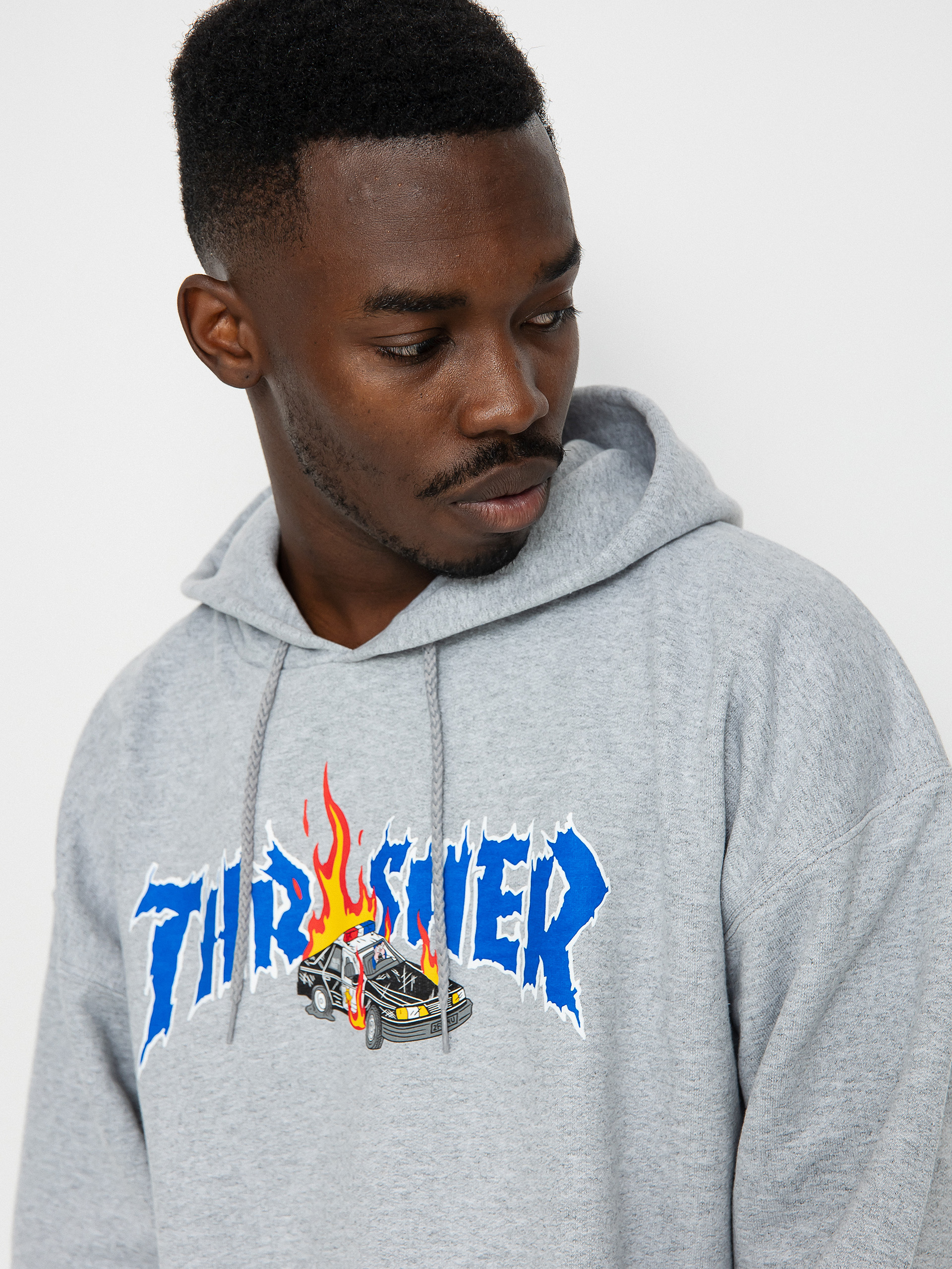 Thrasher Cop Car HD Hoodie (grey)