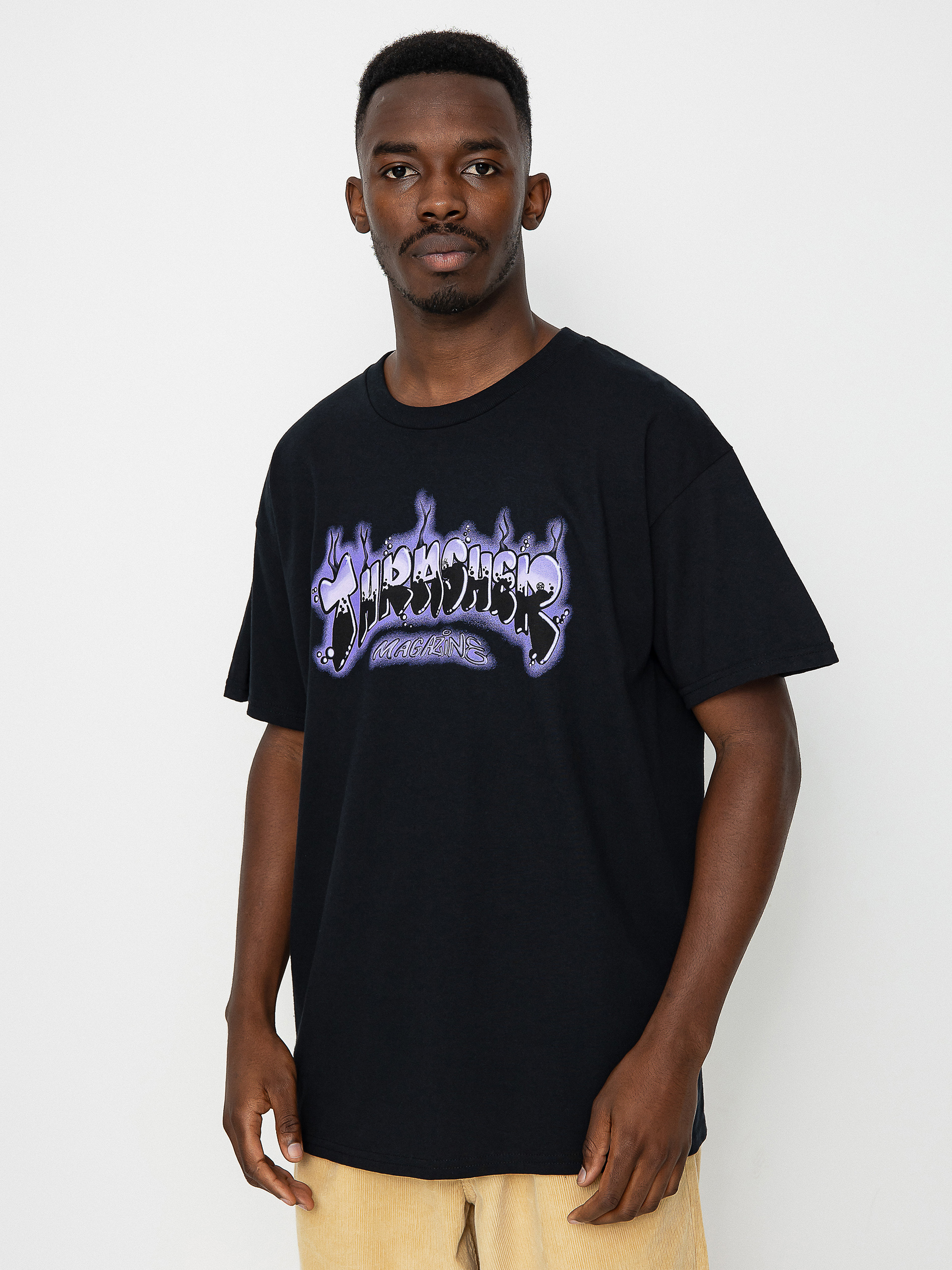 Grey and outlet purple thrasher shirt