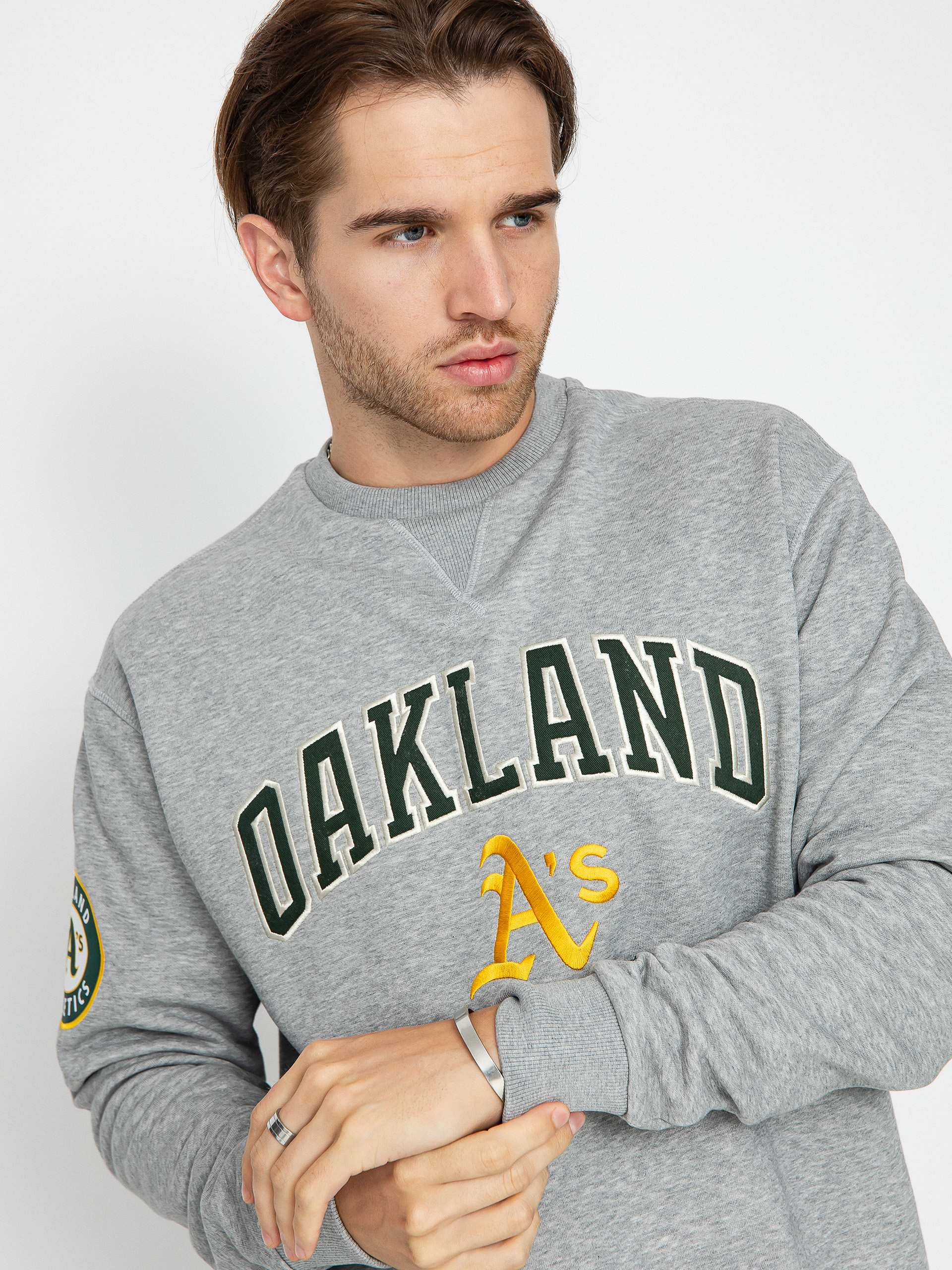 New Era MLB Oakland Atheltics Sweatshirt (heather grey/dark green)