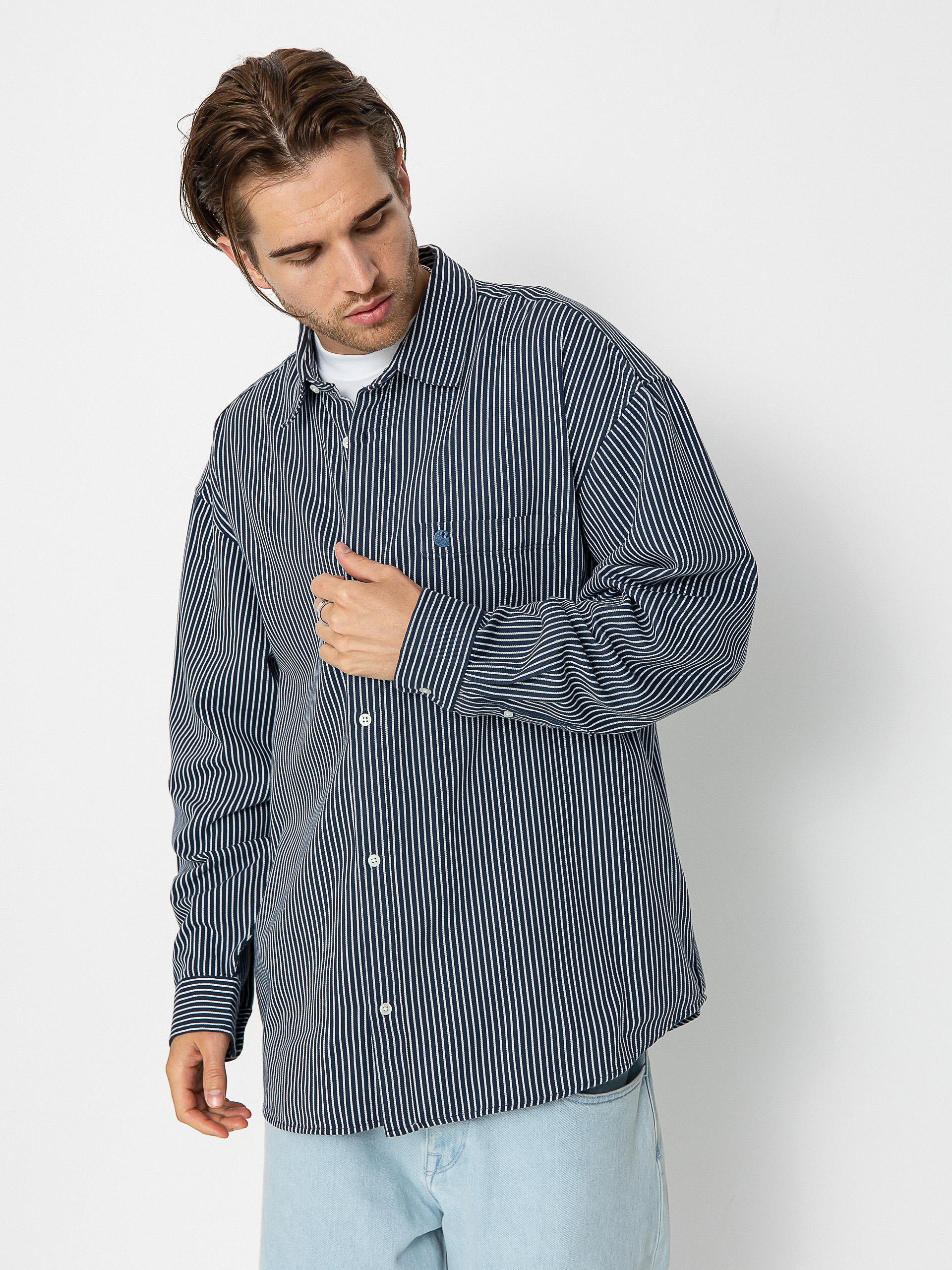 Carhartt WIP Kyle Shirt (kyle stripe white/blue)