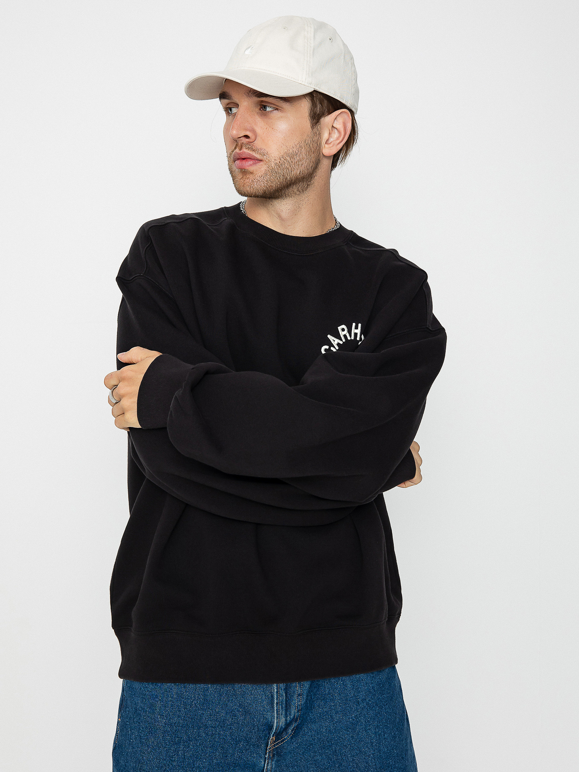 さらに100円引き◆CARHARTT◆WORK VARSITY SWEATSHIRT Carhartt WIP Work Varsity Sweatshirt - black (black/wax)