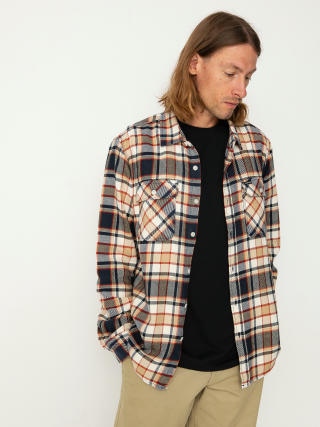 Brixton Bowery Flannel Ls Hemd (washed navy/barn red/off white)