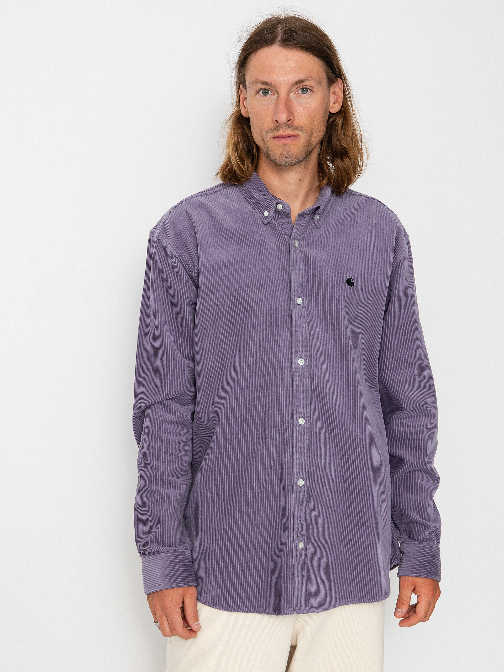 Carhartt WIP Madison Cord Shirt (glassy purple/black)