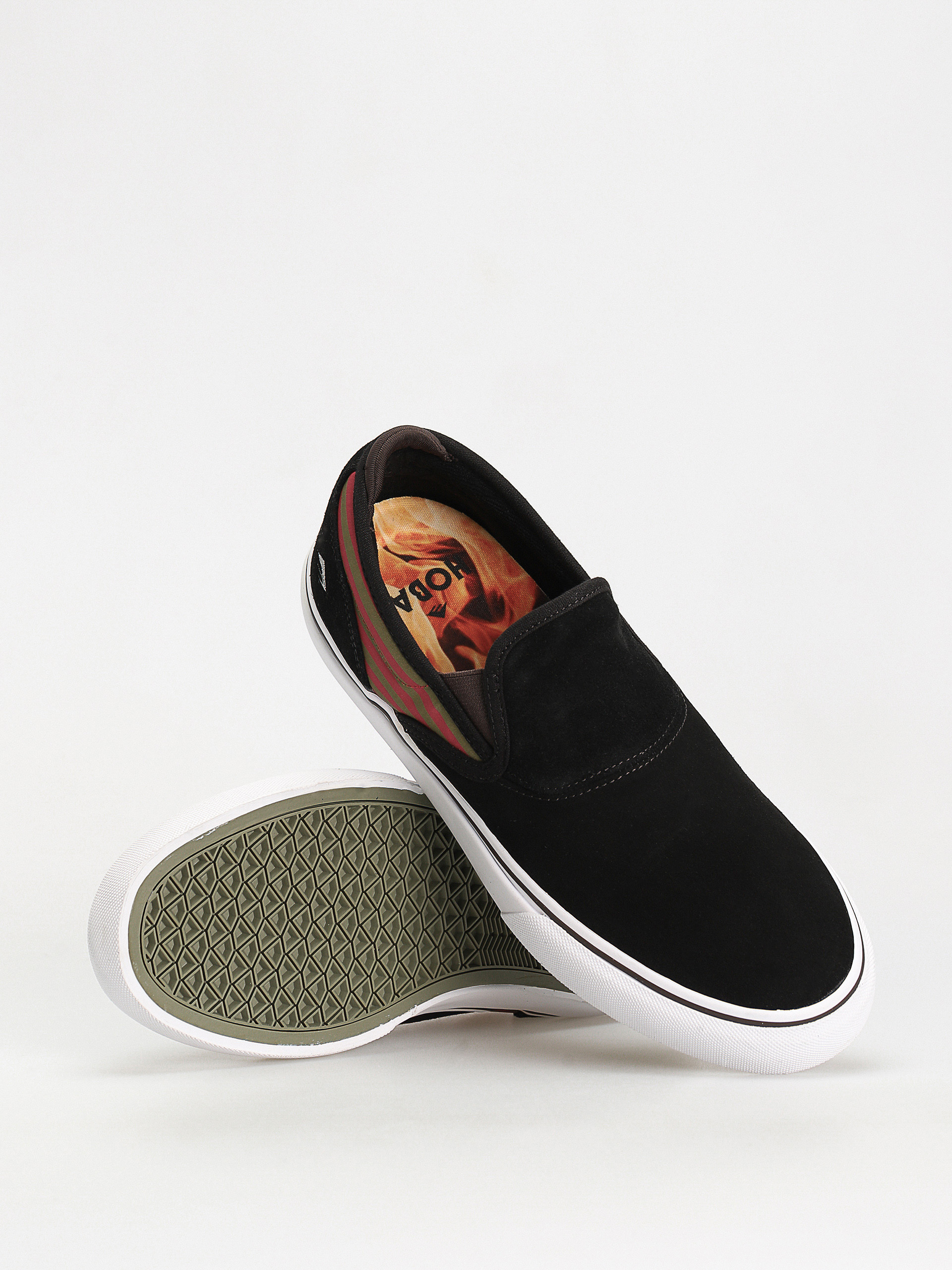 Emerica Wino G6 Slip On Shoes (black/olive/red)