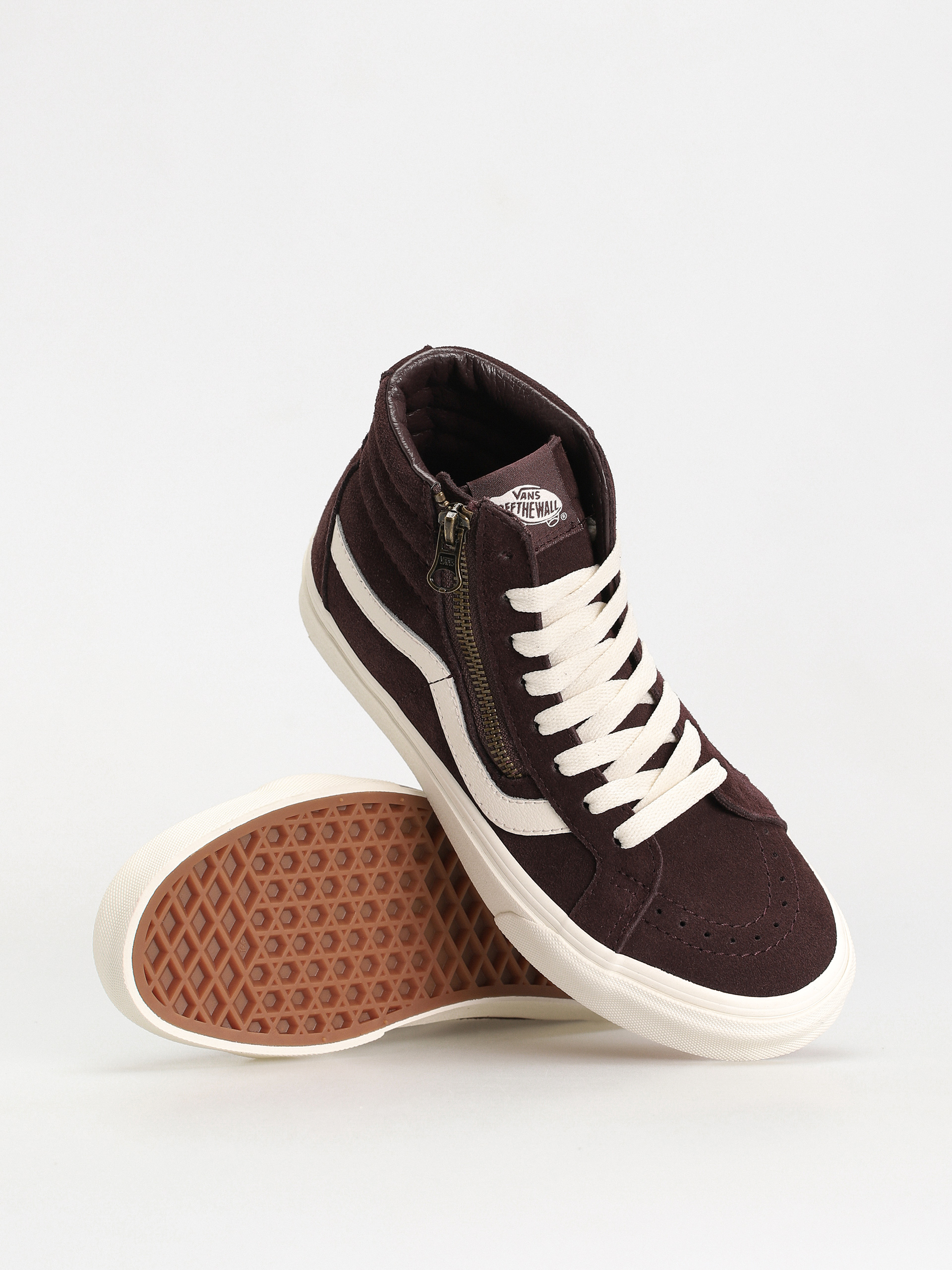 Vans Sk8 Hi Reissue Side Zip Shoes (cozy hug dark brown)