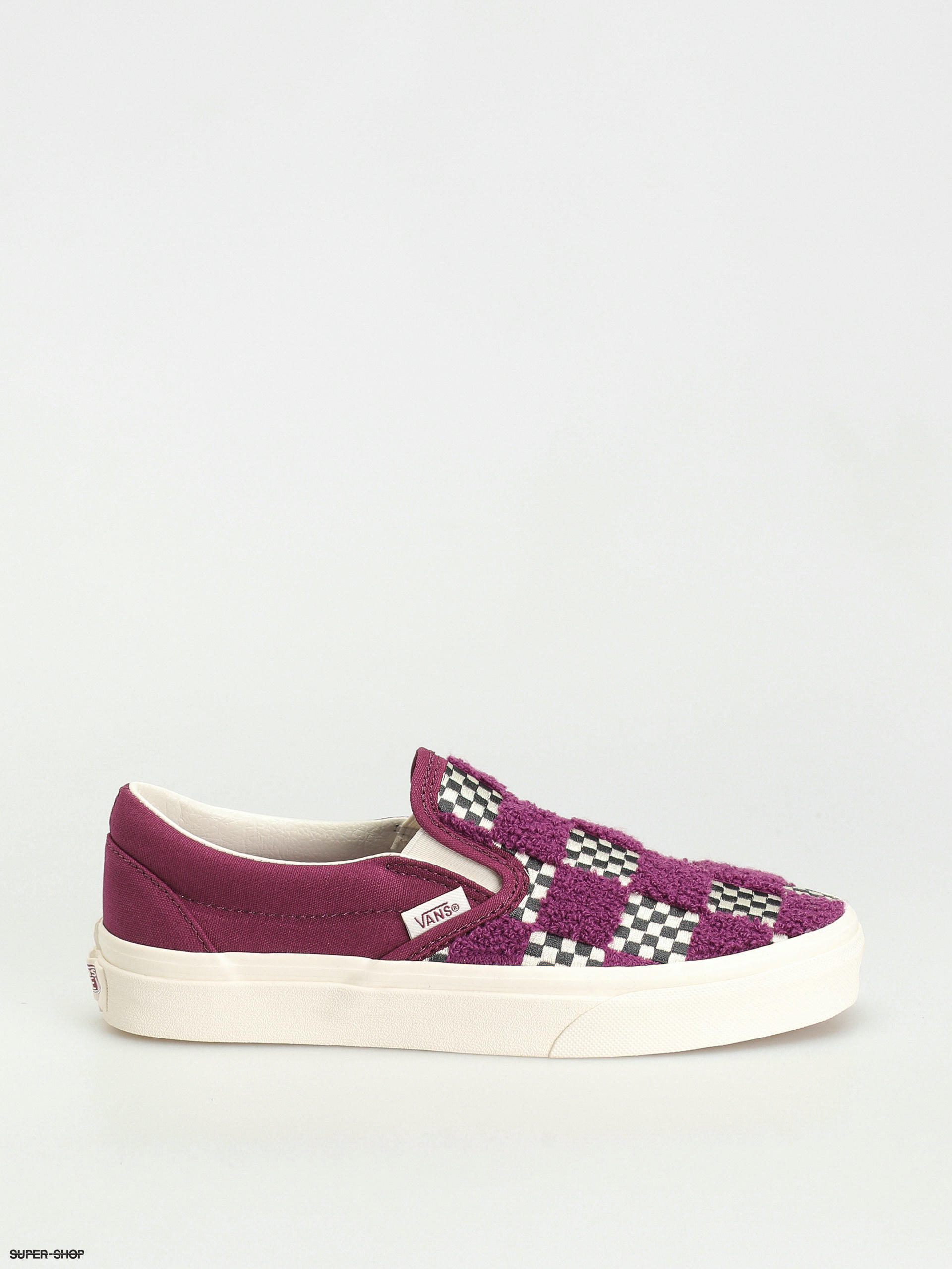 Vans Classic Slip On Shoes violet tufted check dark purple