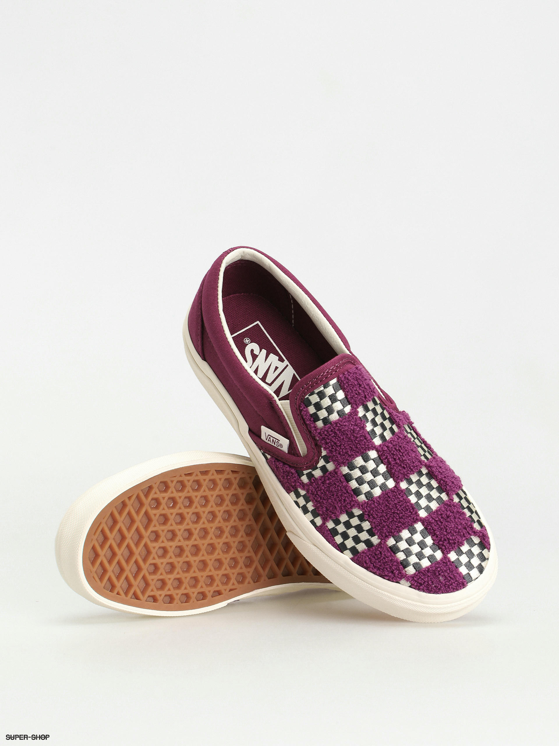 Vans Classic Slip On Schuhe tufted check dark purple