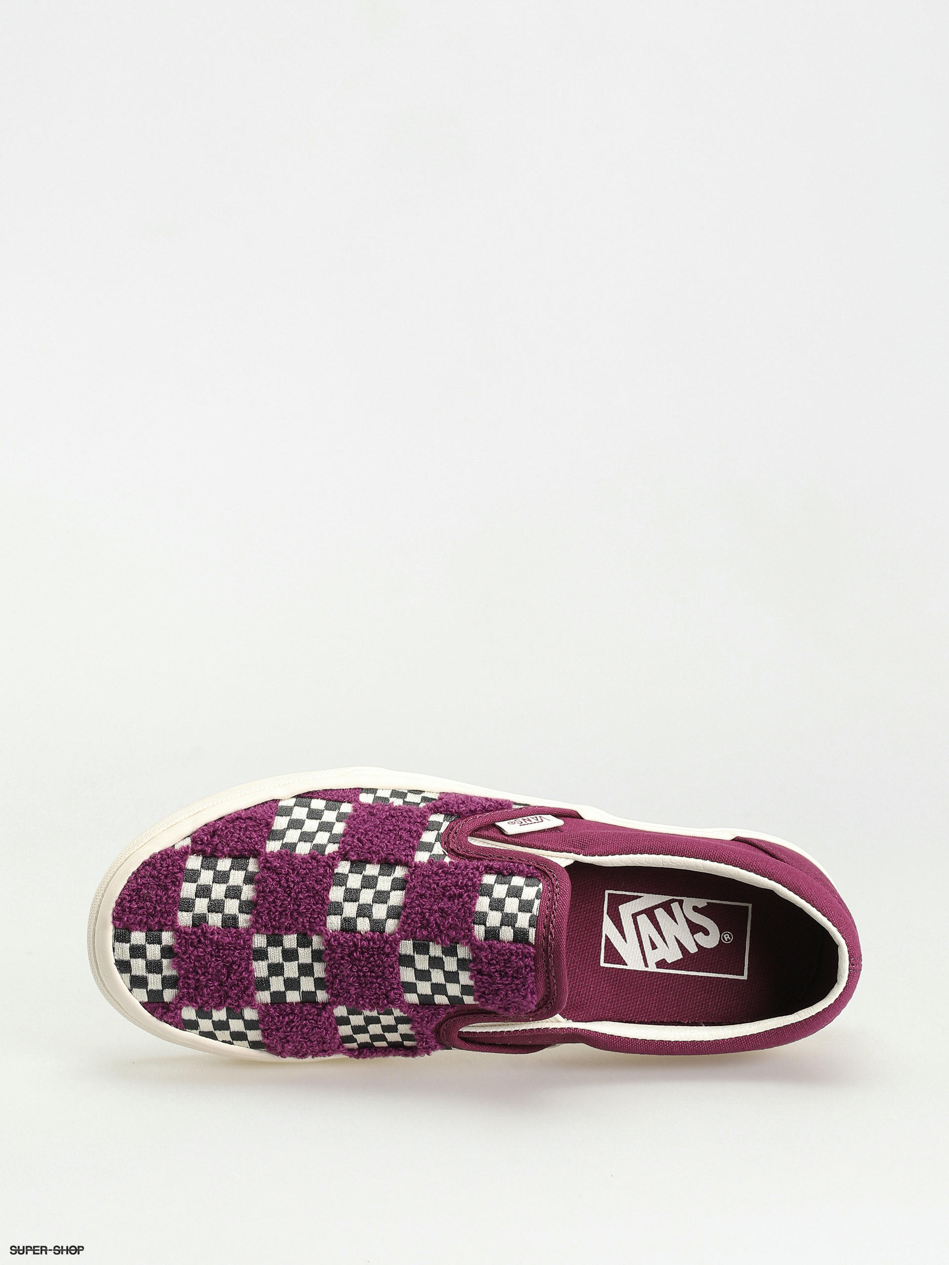 Vans Classic Slip On Shoes tufted check dark purple