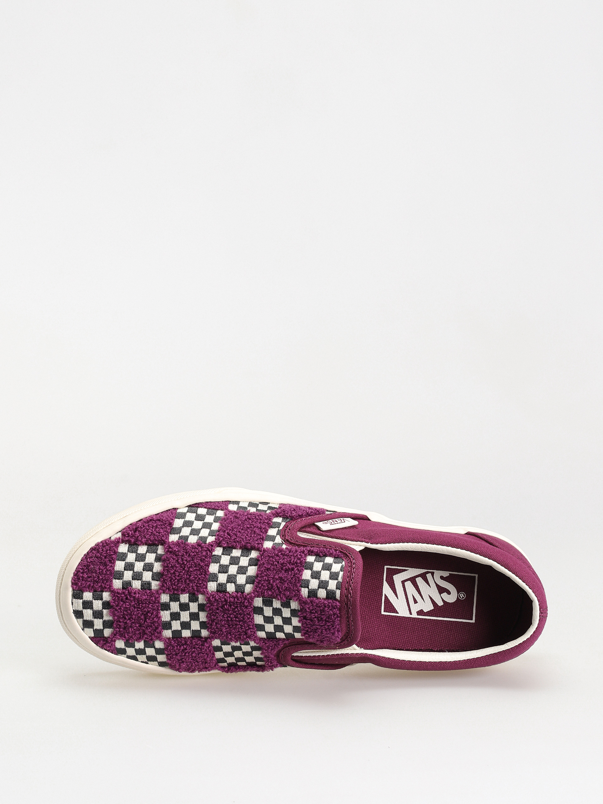 Vans Classic Slip On Shoes (tufted check dark purple)