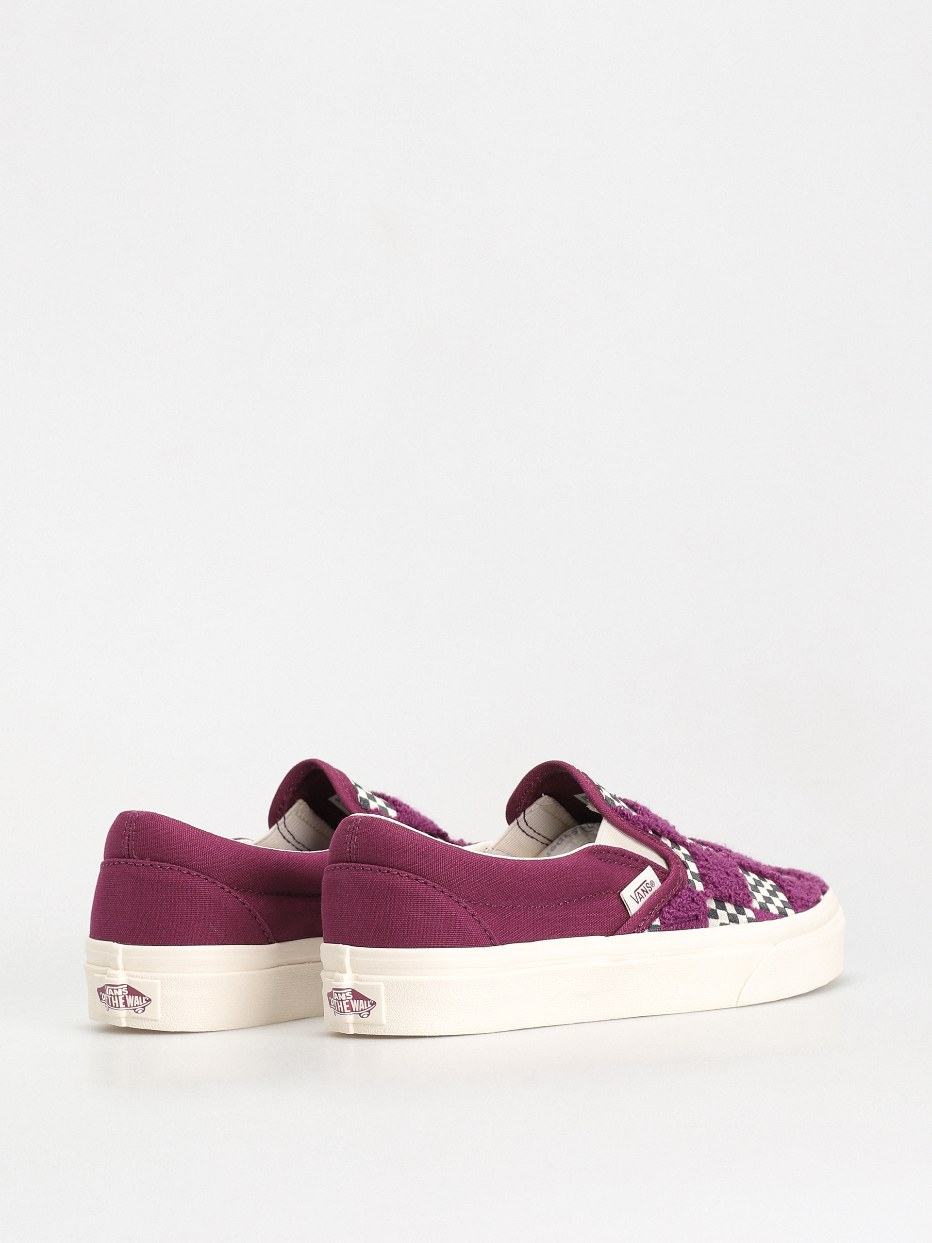 Vans Classic Slip On Shoes (tufted check dark purple)