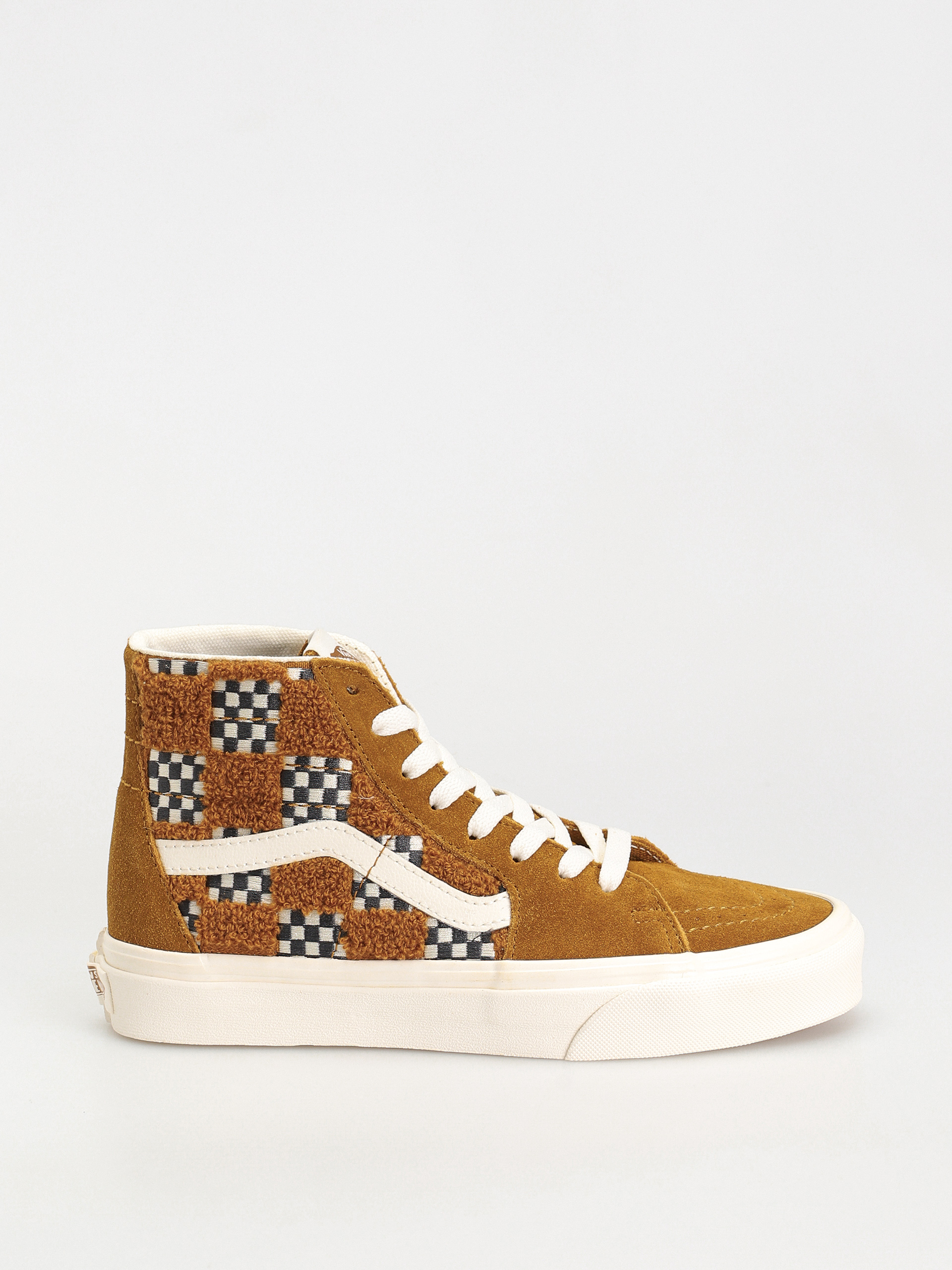 Vans Sk8 Hi Tapered Shoes brown (tufted check golden brown)