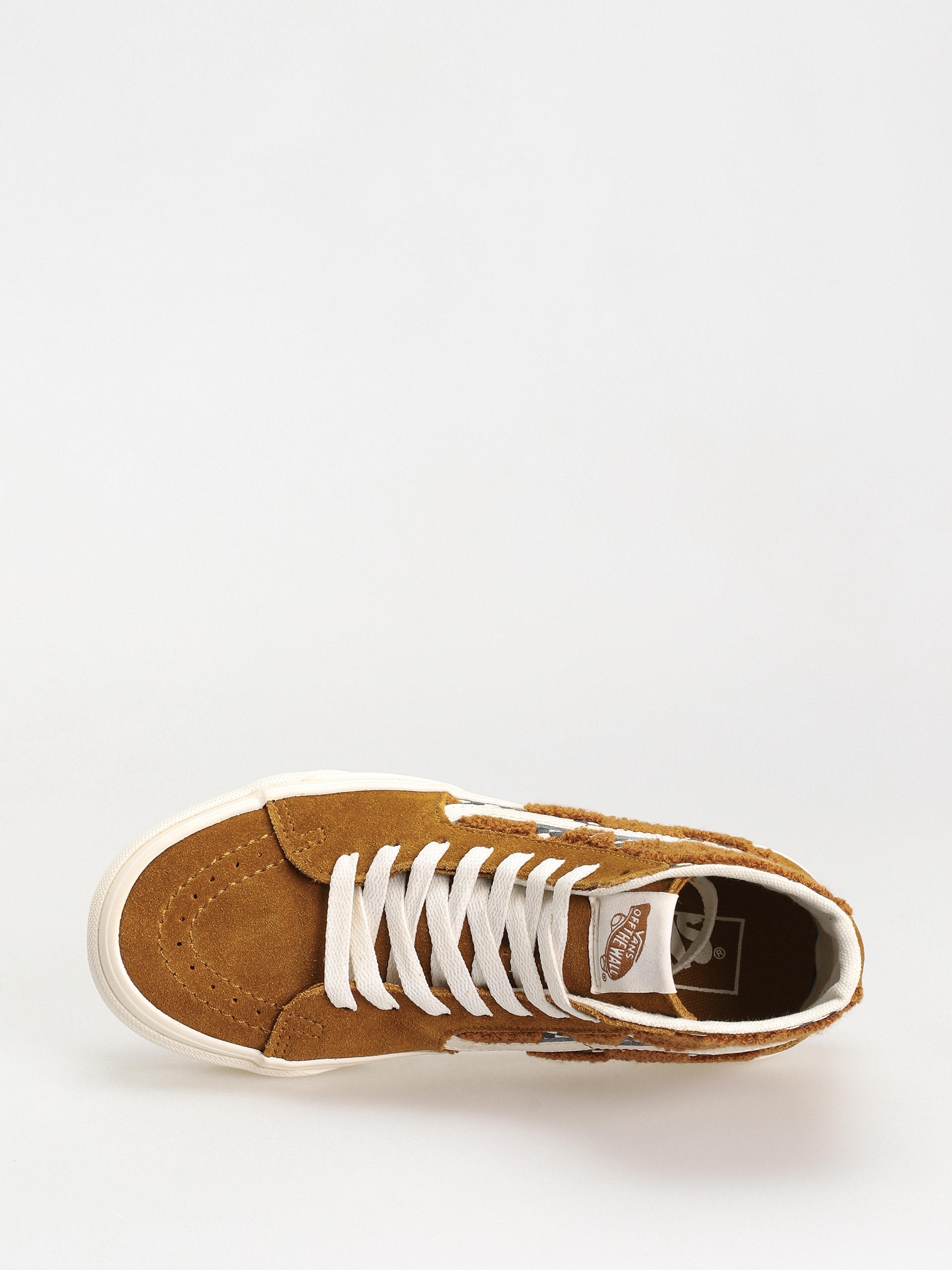 Vans Sk8 Hi Tapered Shoes (tufted check golden brown)
