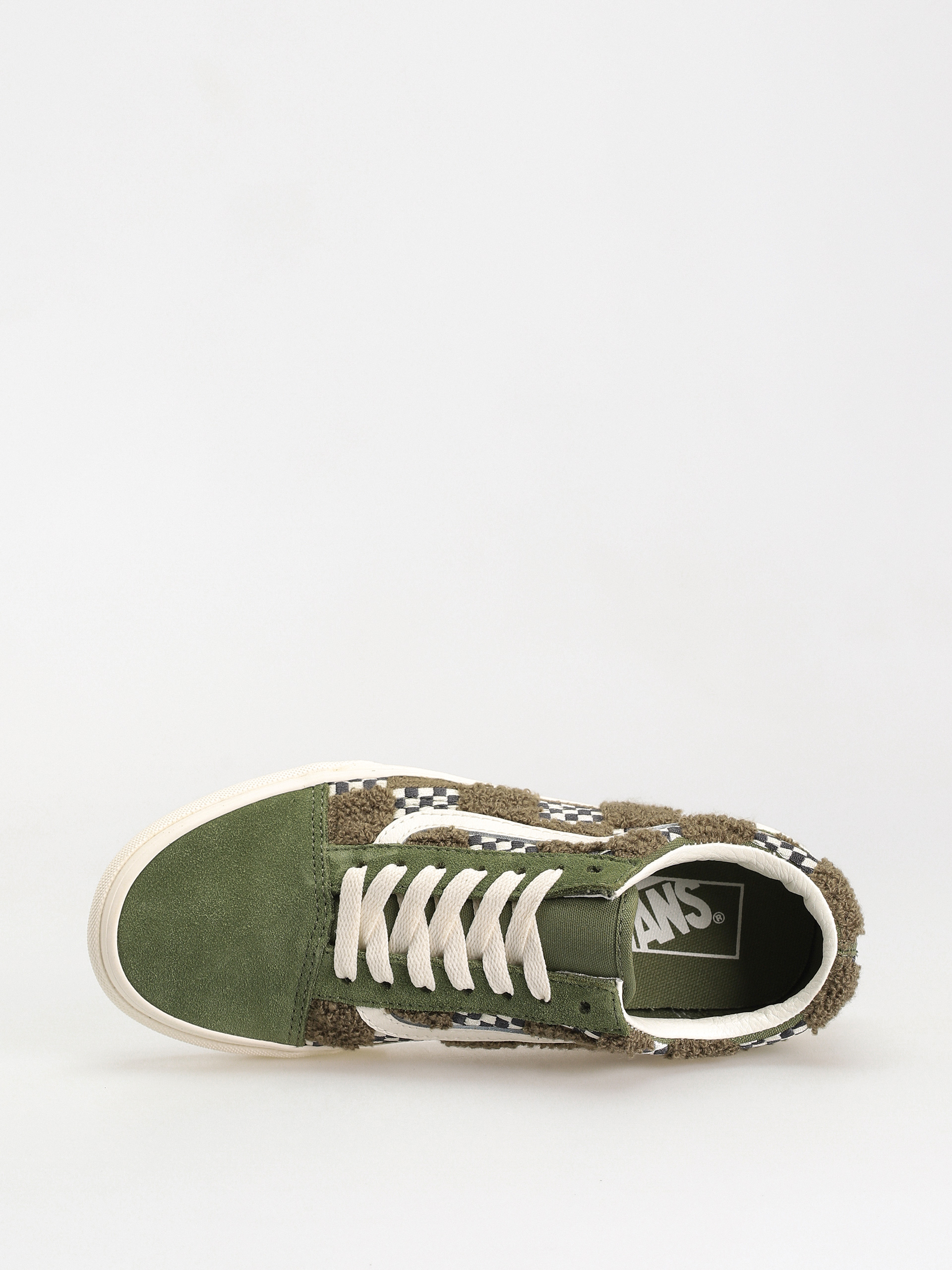 Vans Old Skool Shoes (tufted check loden green)