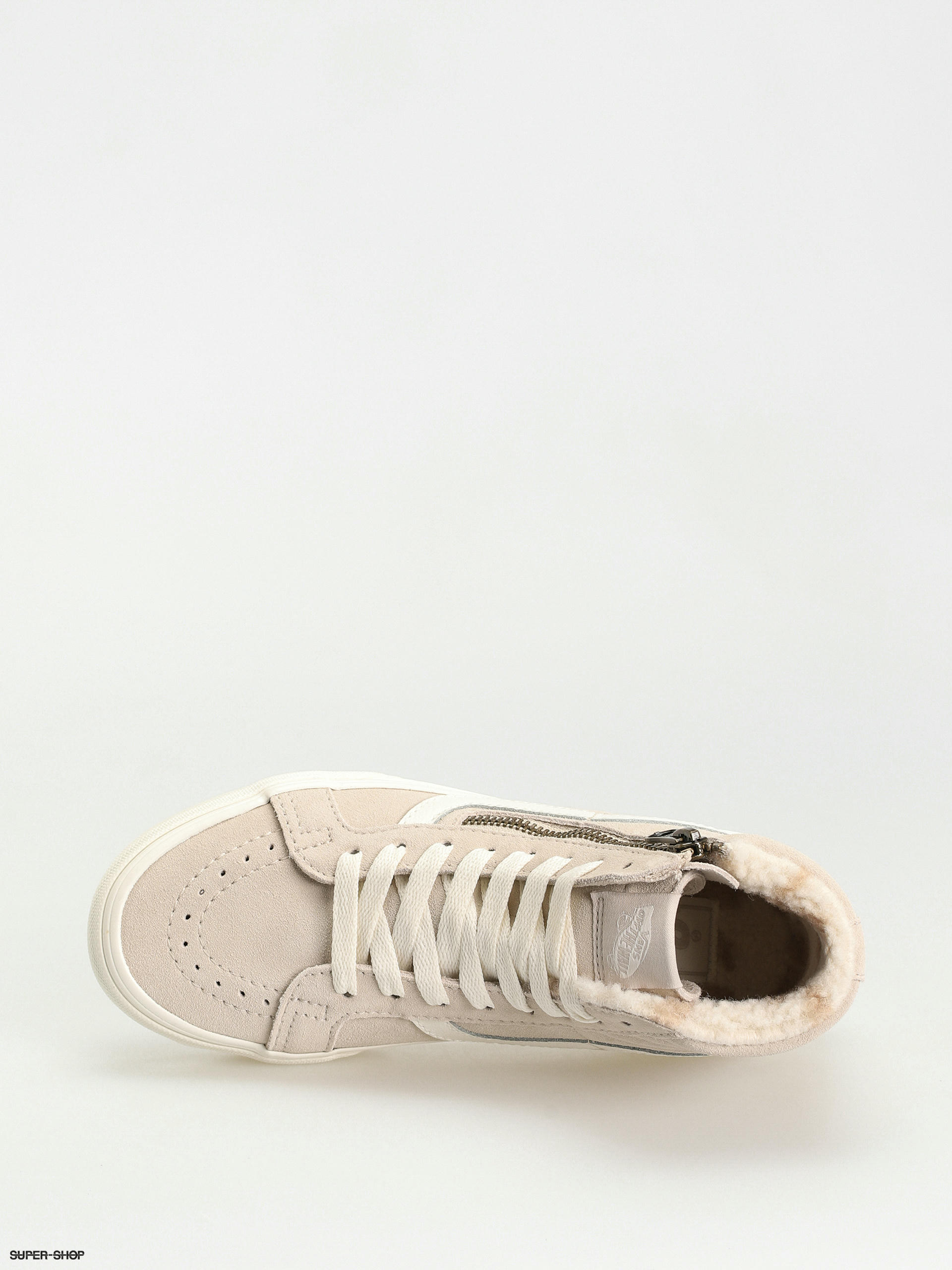 Beige vans with fur on sale inside