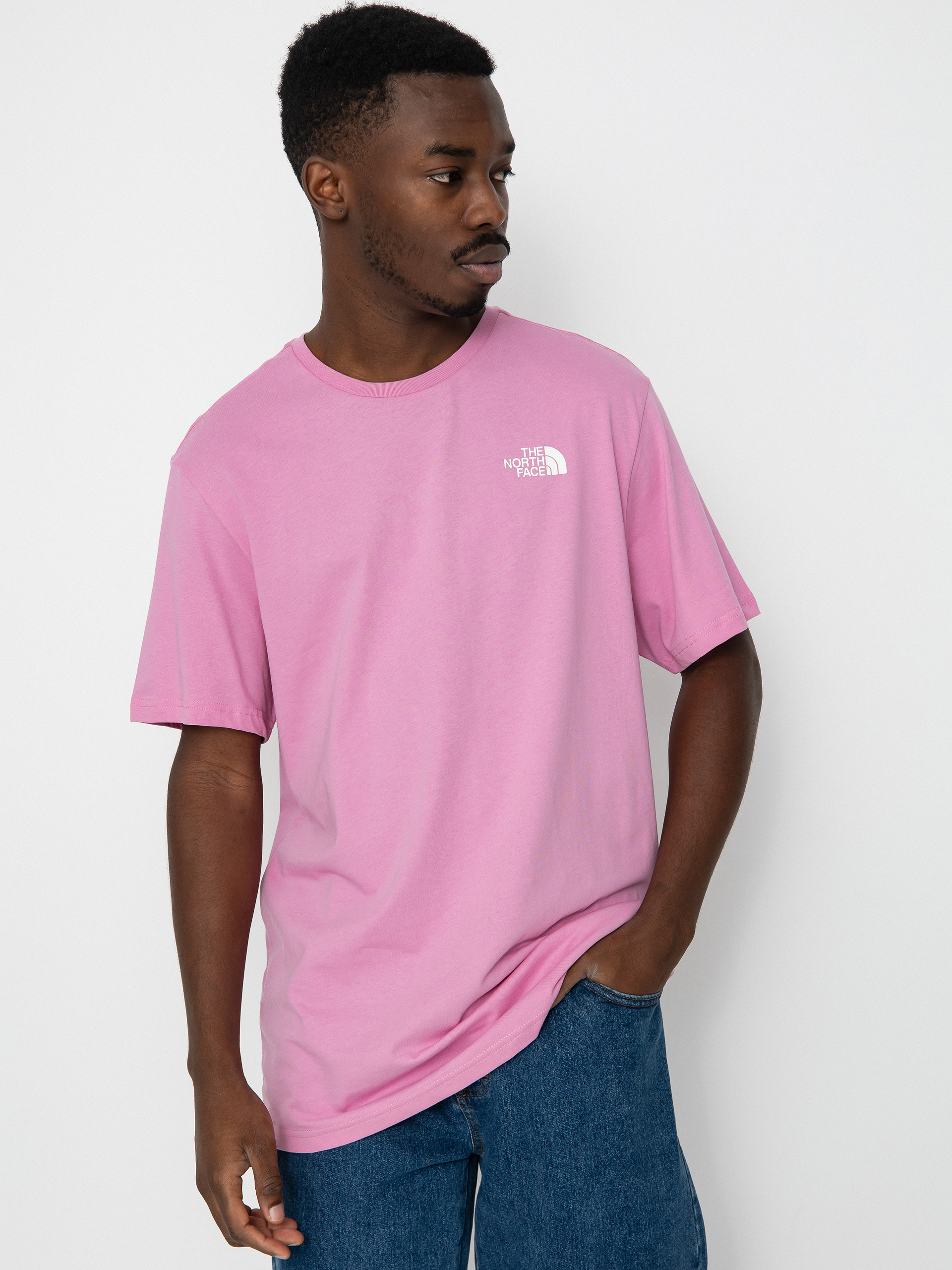 Pink north face top best sale