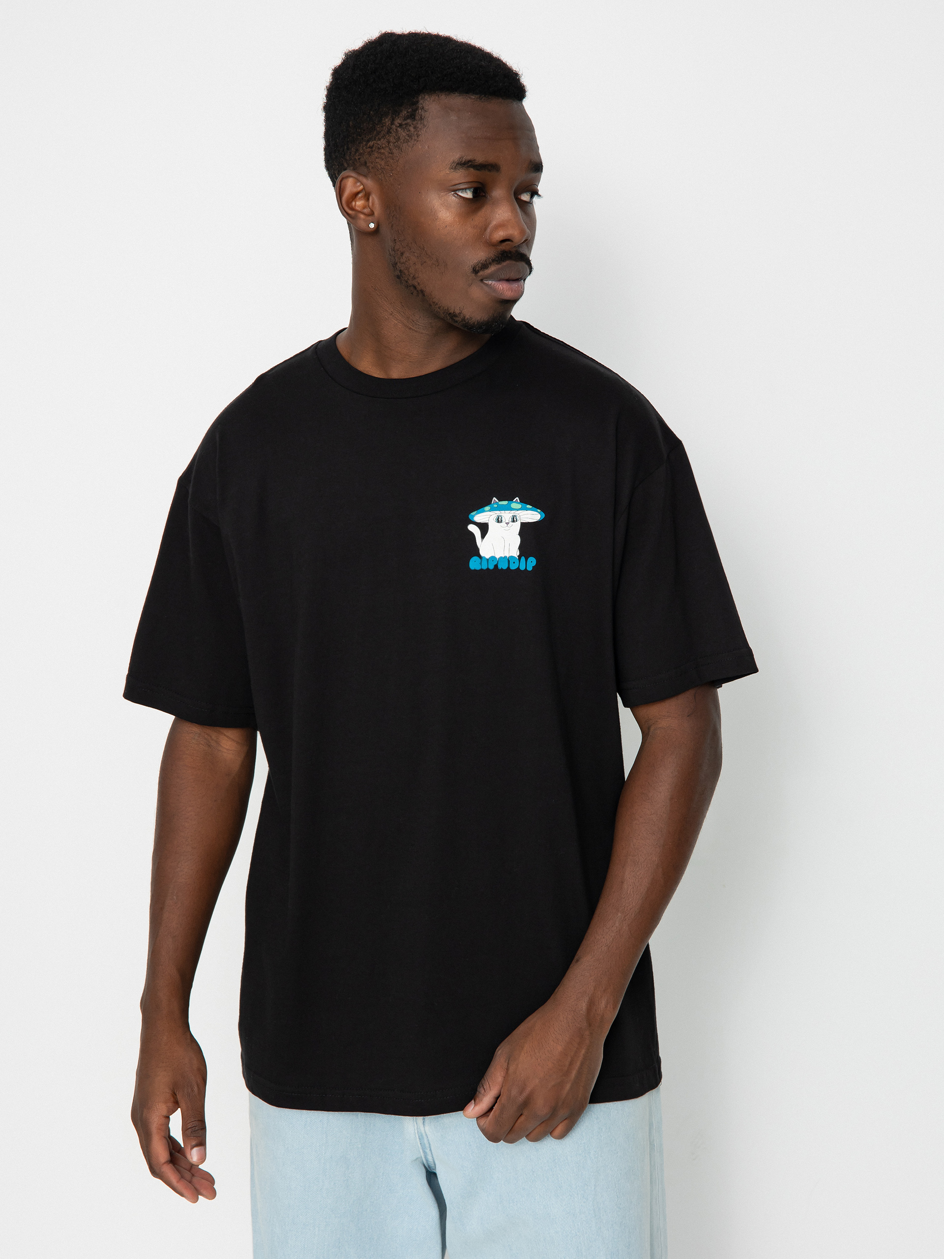 RipNDip Shroom Cat T-shirt - black (black)