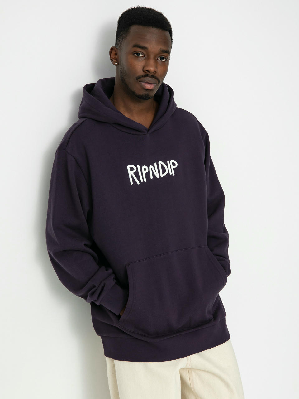 RipNDip Rubber Logo HD Hoodie (dark purple)