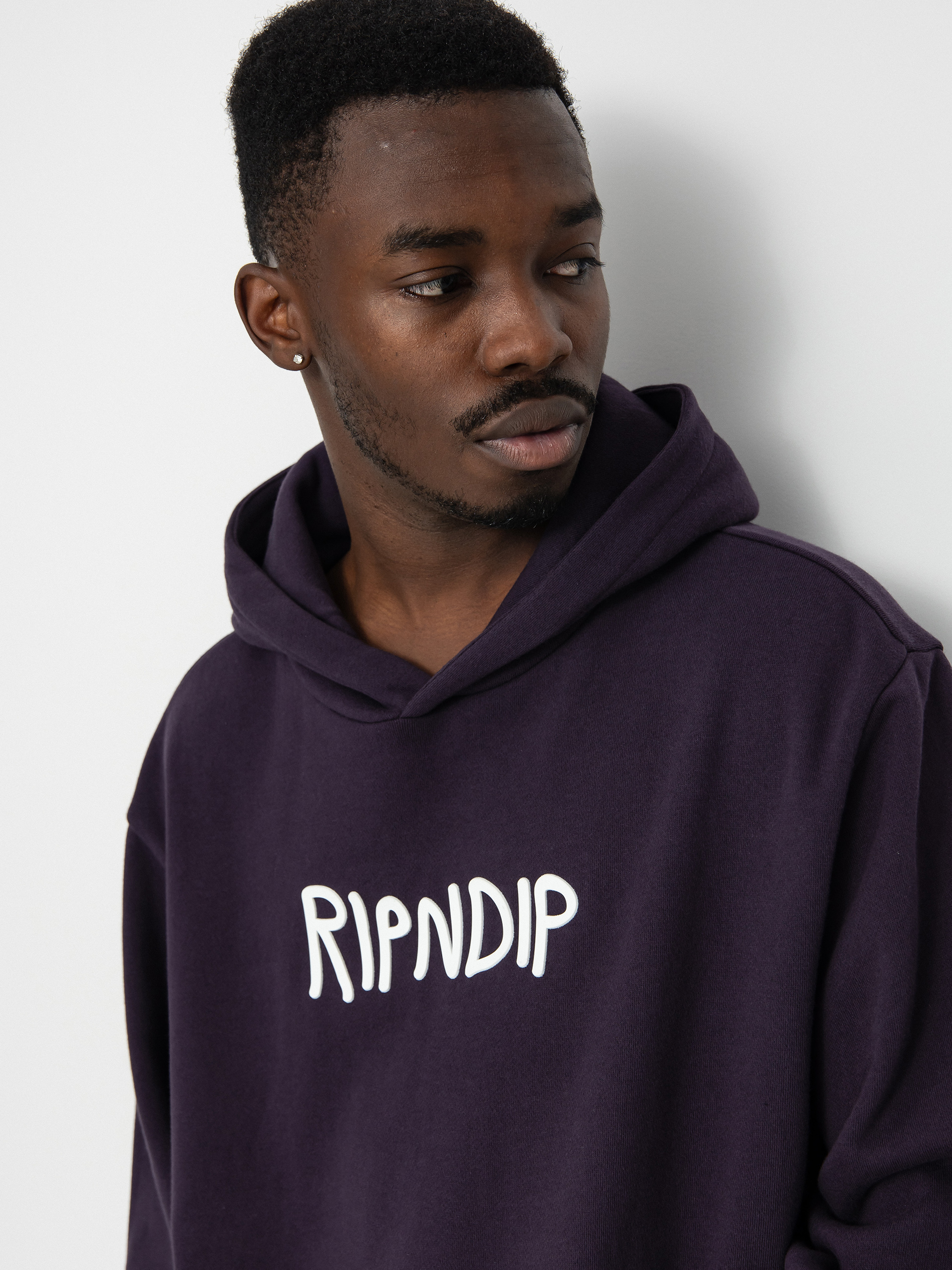 RipNDip Rubber Logo HD Hoodie (dark purple)