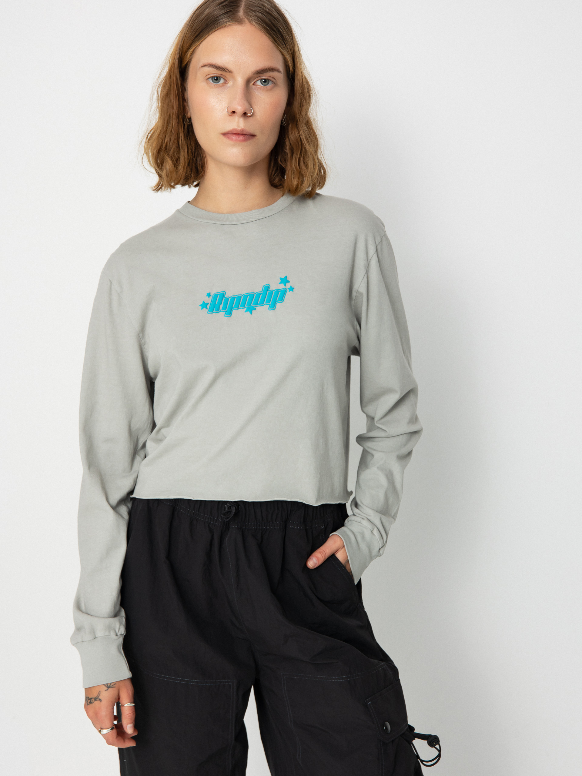RipNDip Kawaii Nerm Cropped Longsleeve Wmn (grey)