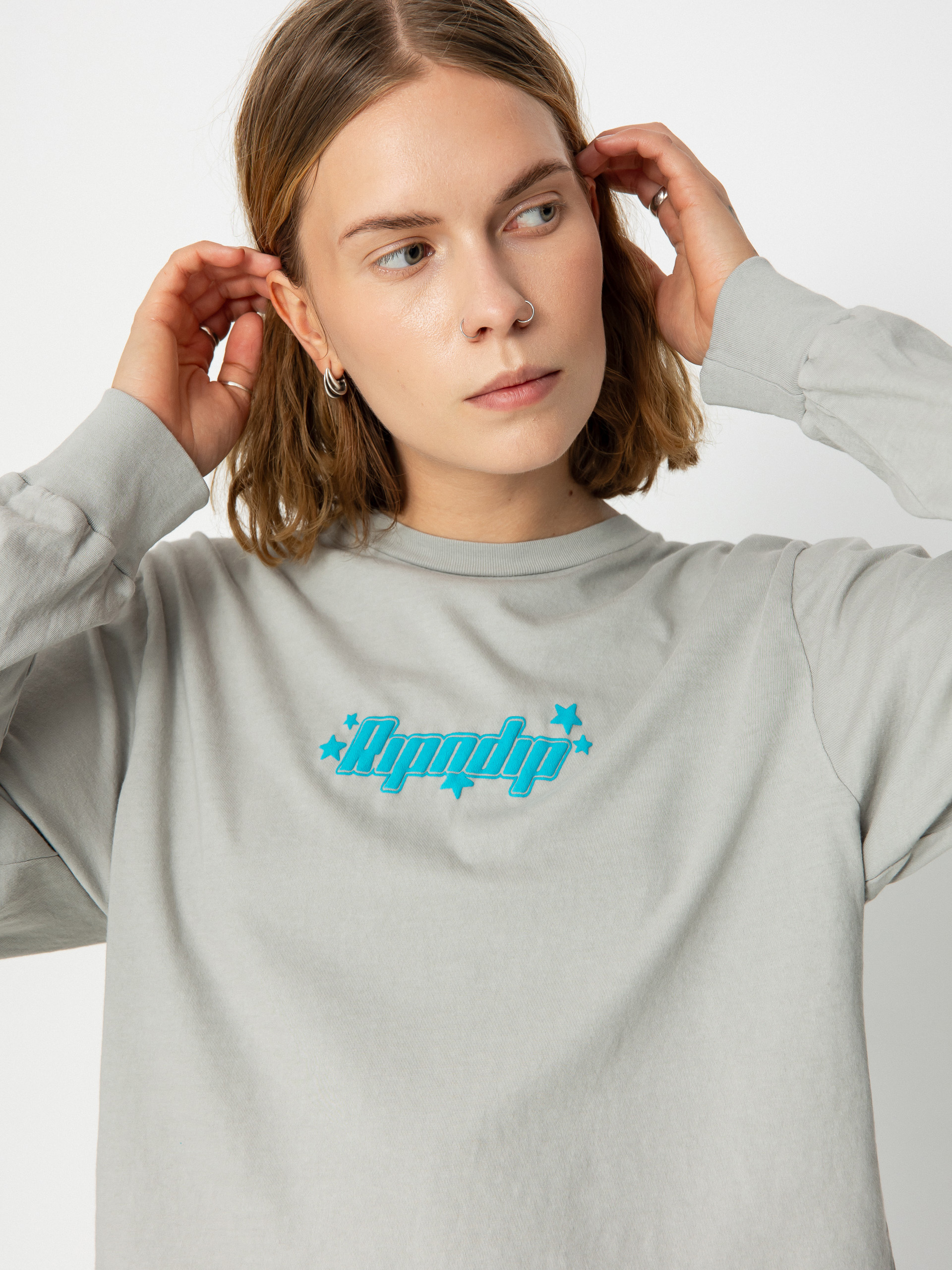 RipNDip Kawaii Nerm Cropped Longsleeve Wmn (grey)