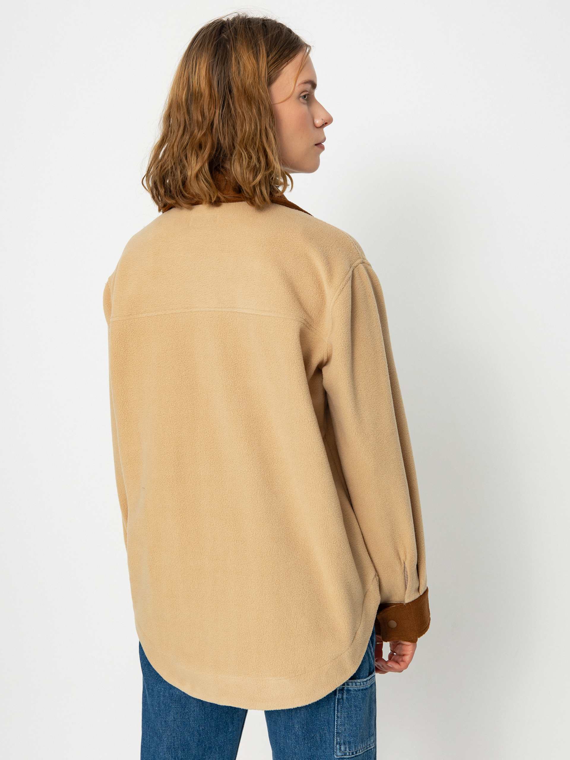 Brixton Bowery Bf Arctic Stretch Fleec Shirt Wmn (sesame/bison)