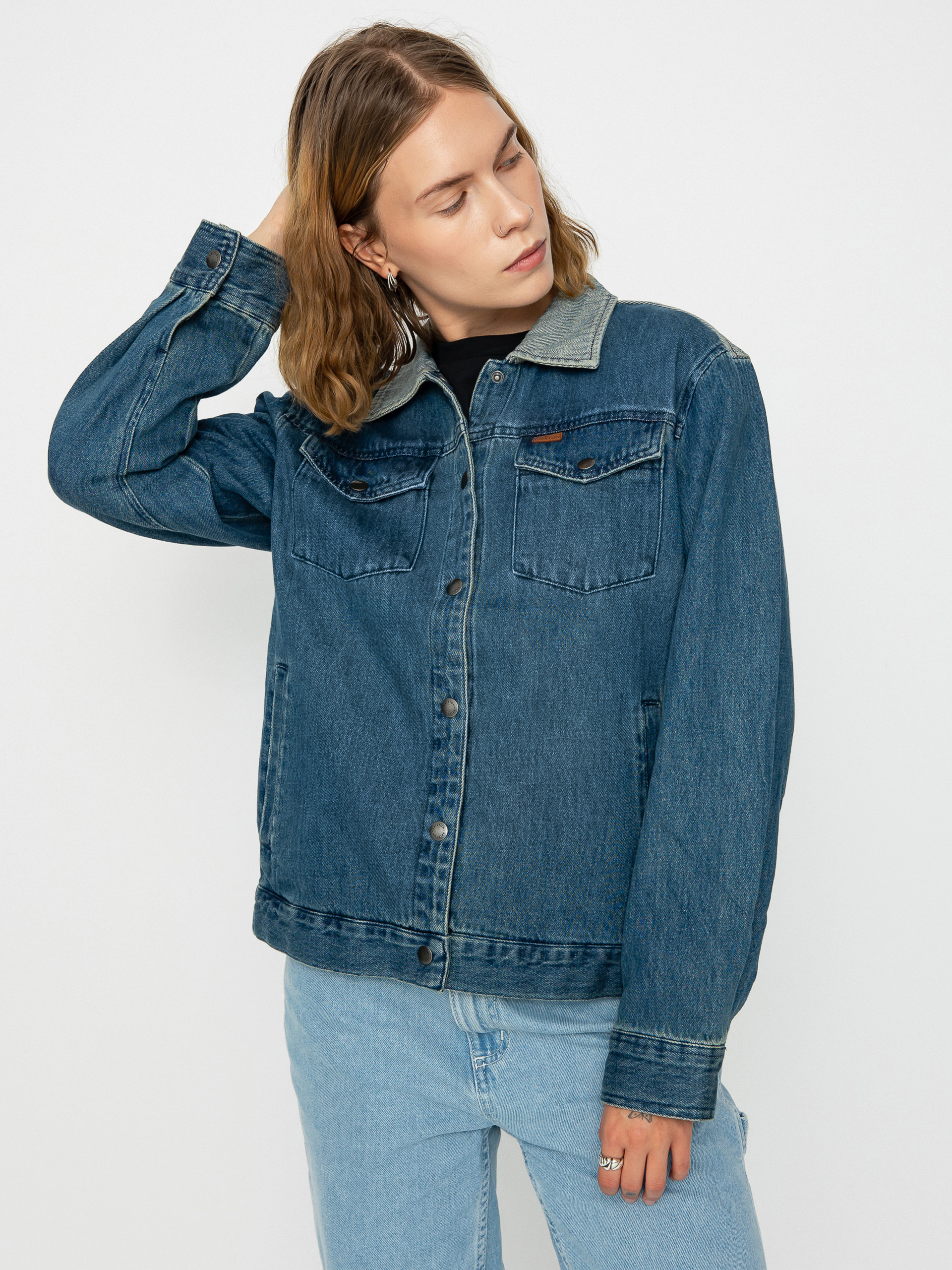 Brixton Cable Embroidered Jacke Wmn (two tone indigo)