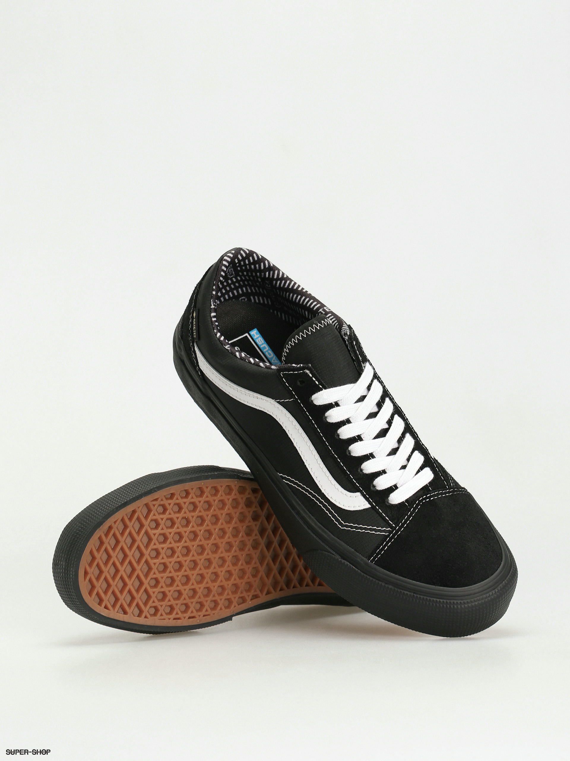 Vans old skool on sale leather black and white