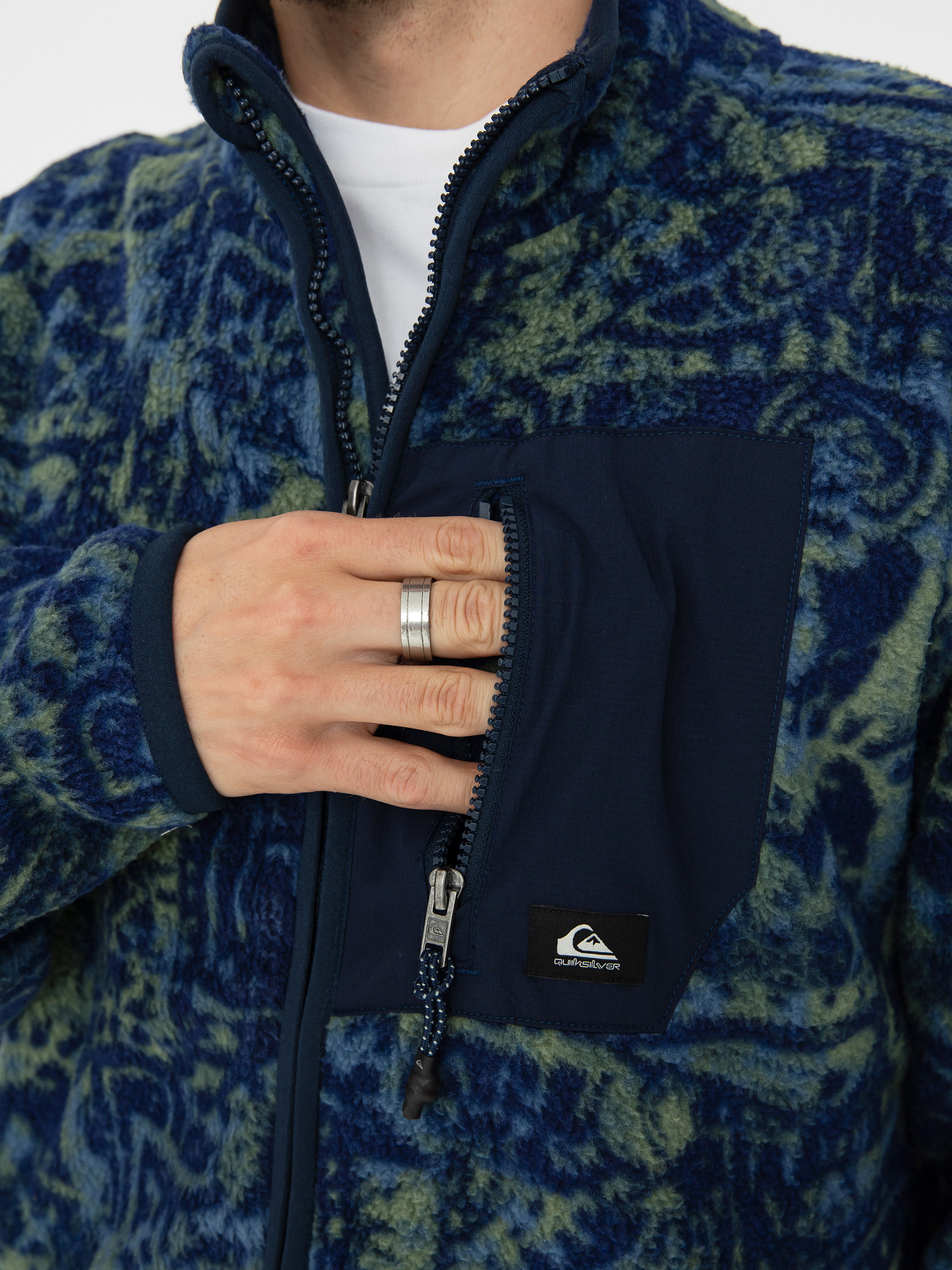 Herren Quiksilver Clean Coasts Fleecejacke (navalacademynuvintag)