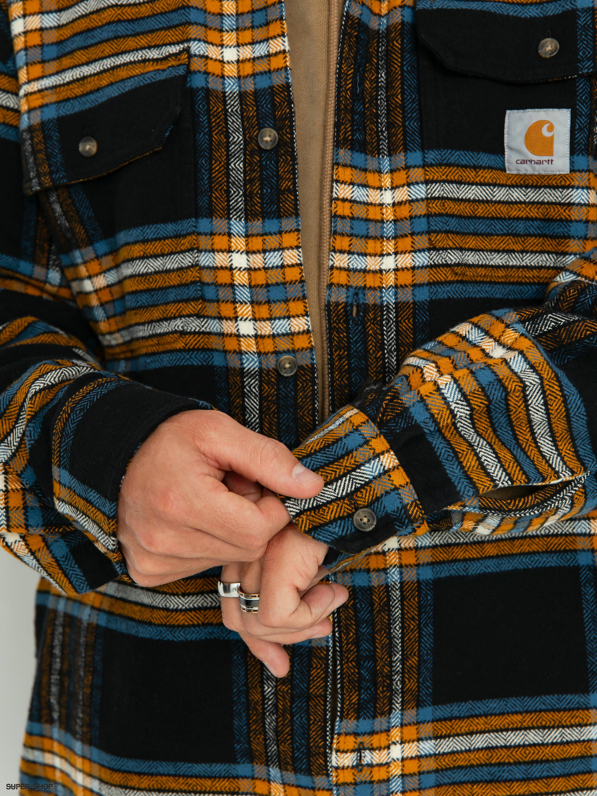 Carhartt WIP Hawkins Shirt (hawkins check black/prussian blue)