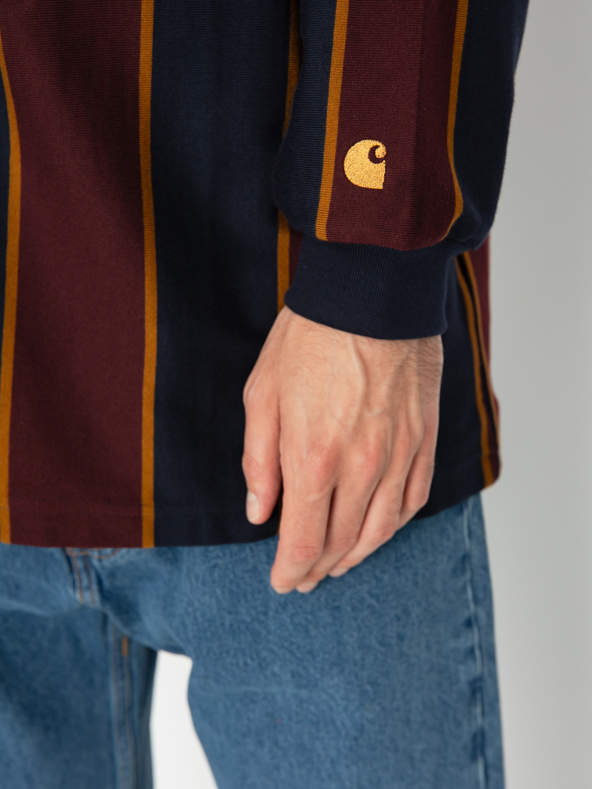Carhartt WIP Ruben Longsleeve (ruben stripe dark navy/amarone)