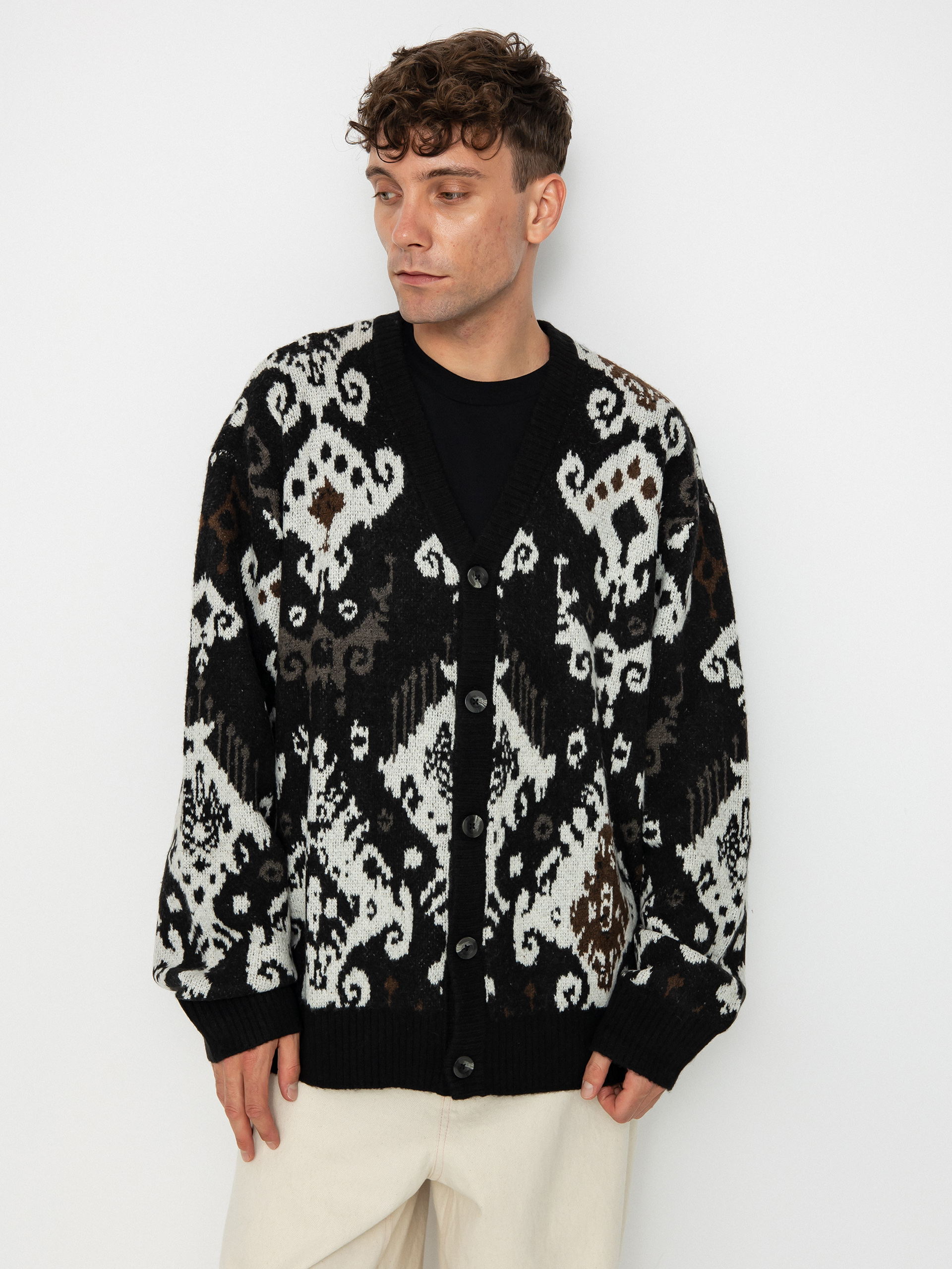 Carhartt WIP Baru Cardigan Sweater - black (baru jacquard black)