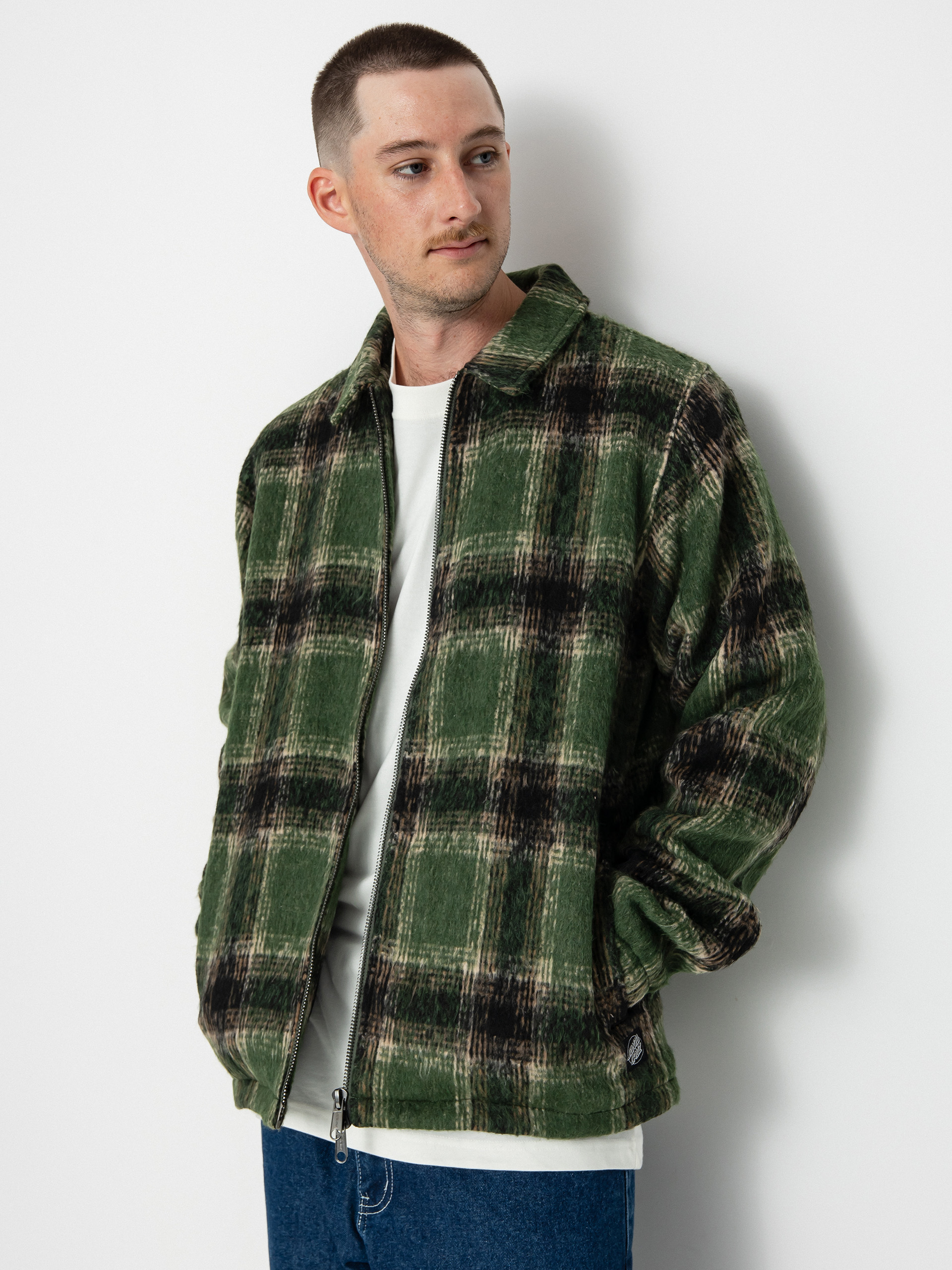 Santa cruz shop checkered puffer jacket