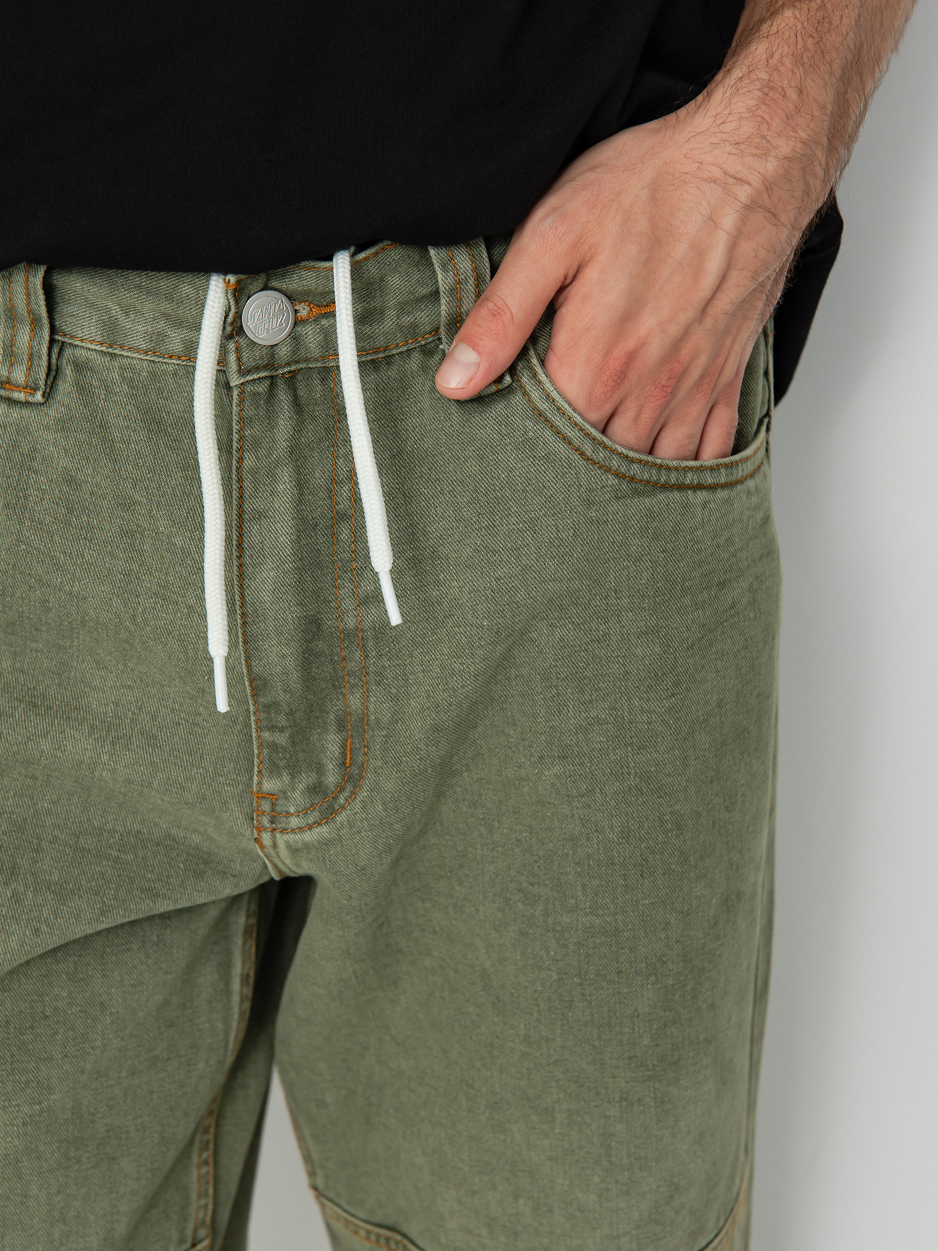 Santa Cruz Classic Label Panel Jean Pants (sage)