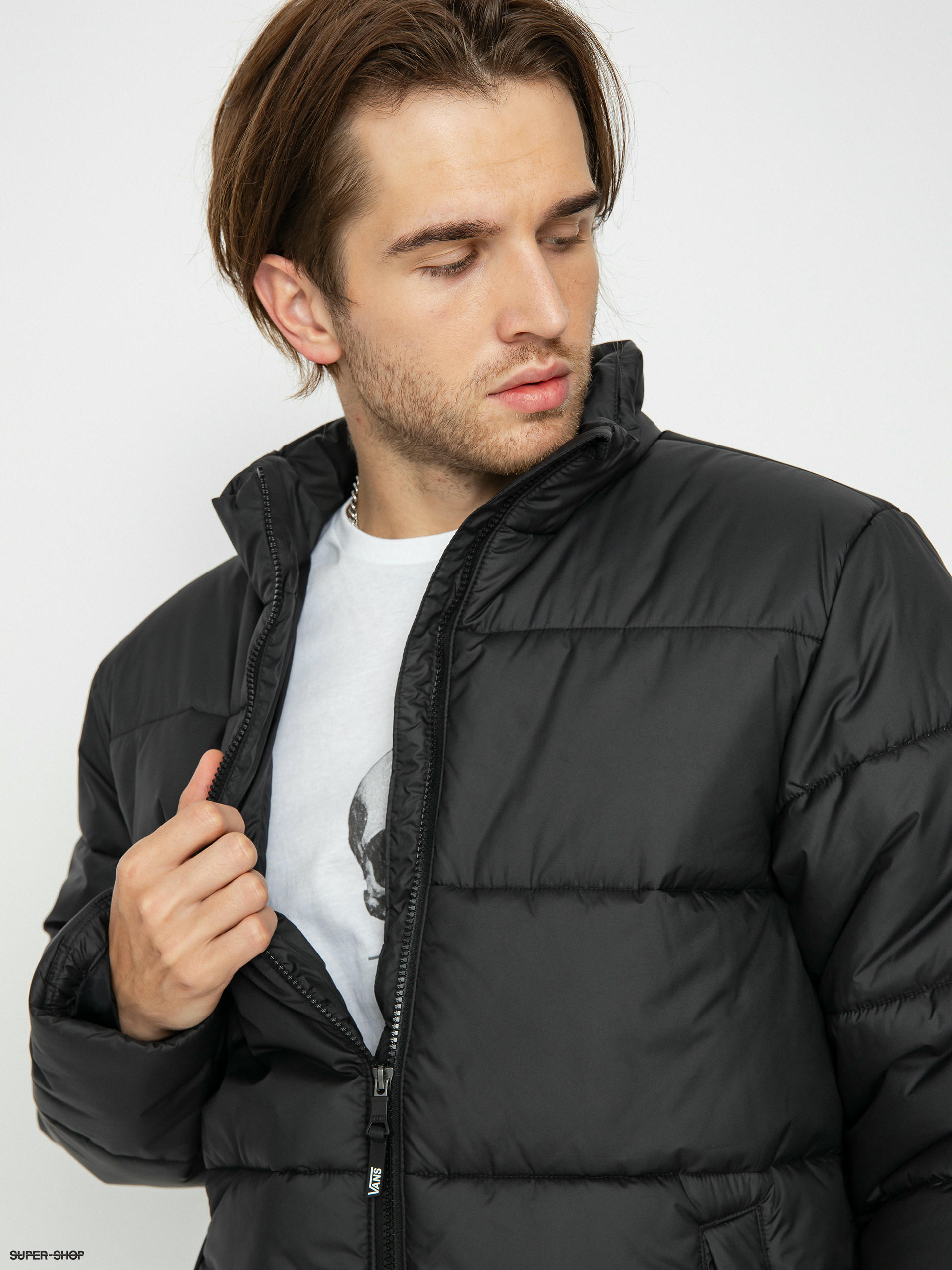 Black puffer jacket mens without hood hotsell