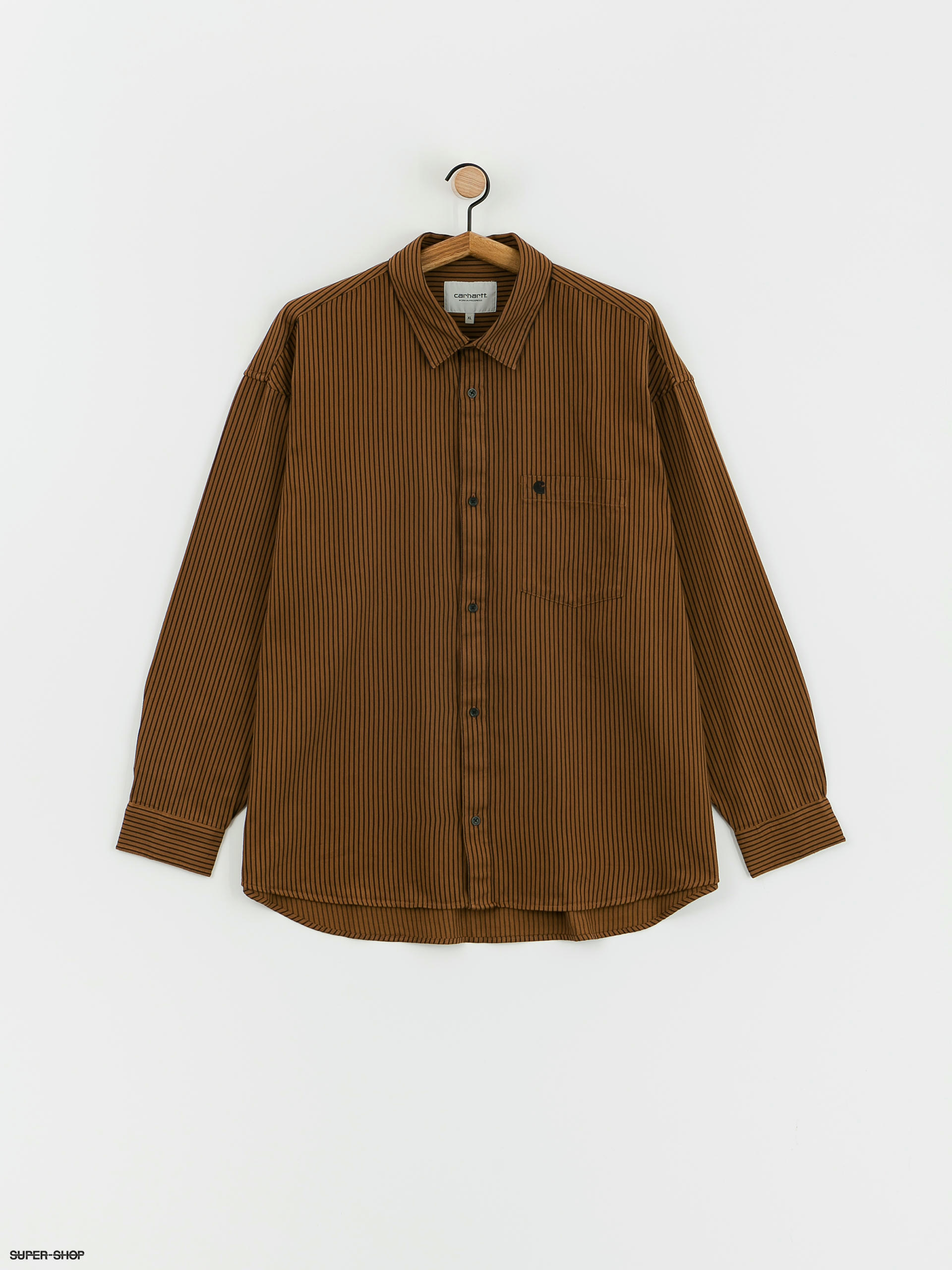 Carhartt WIP Kyle Shirt (kyle stripe hamilton brown/black)