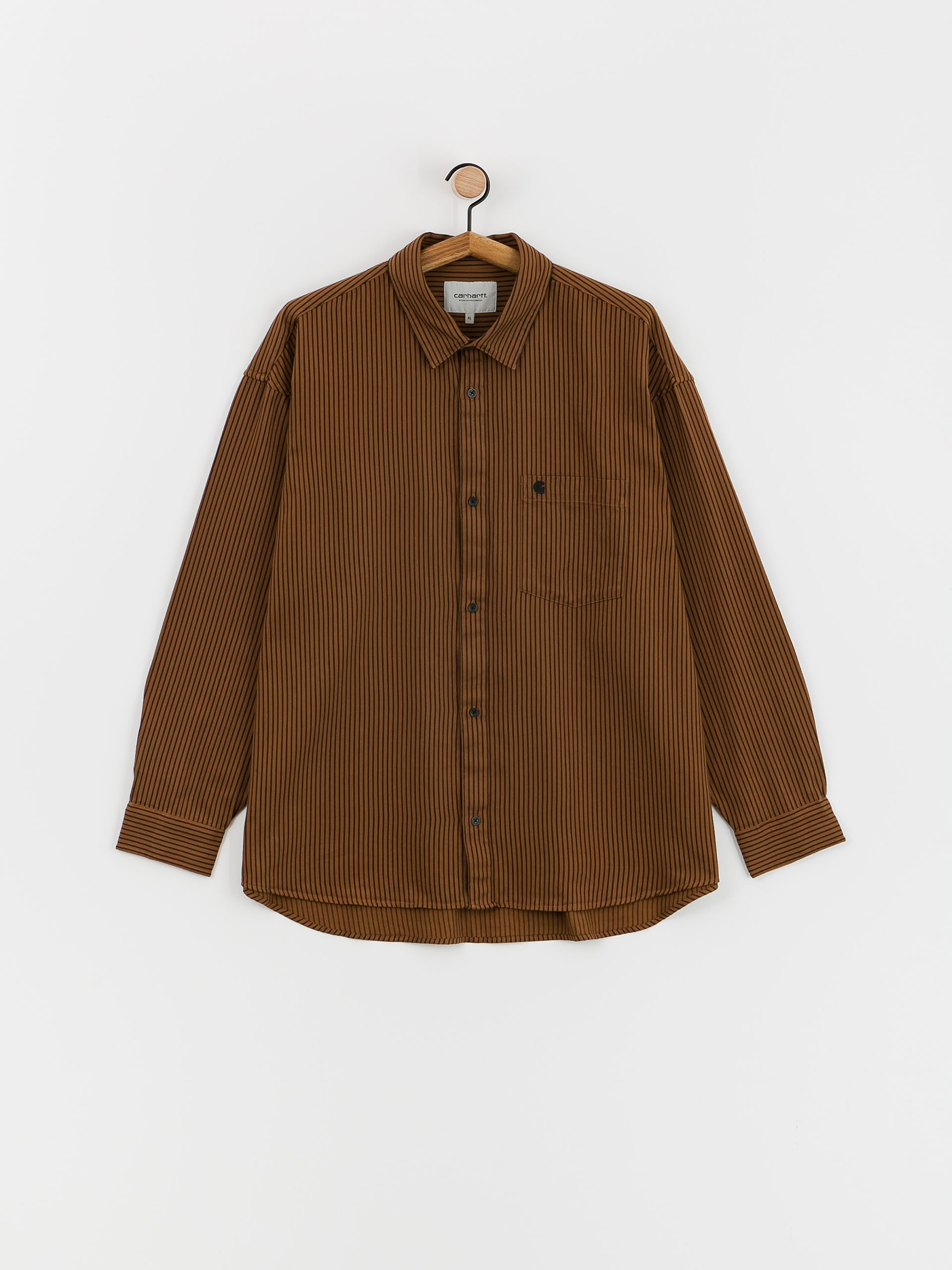 Carhartt WIP Kyle Shirt (kyle stripe hamilton brown/black)