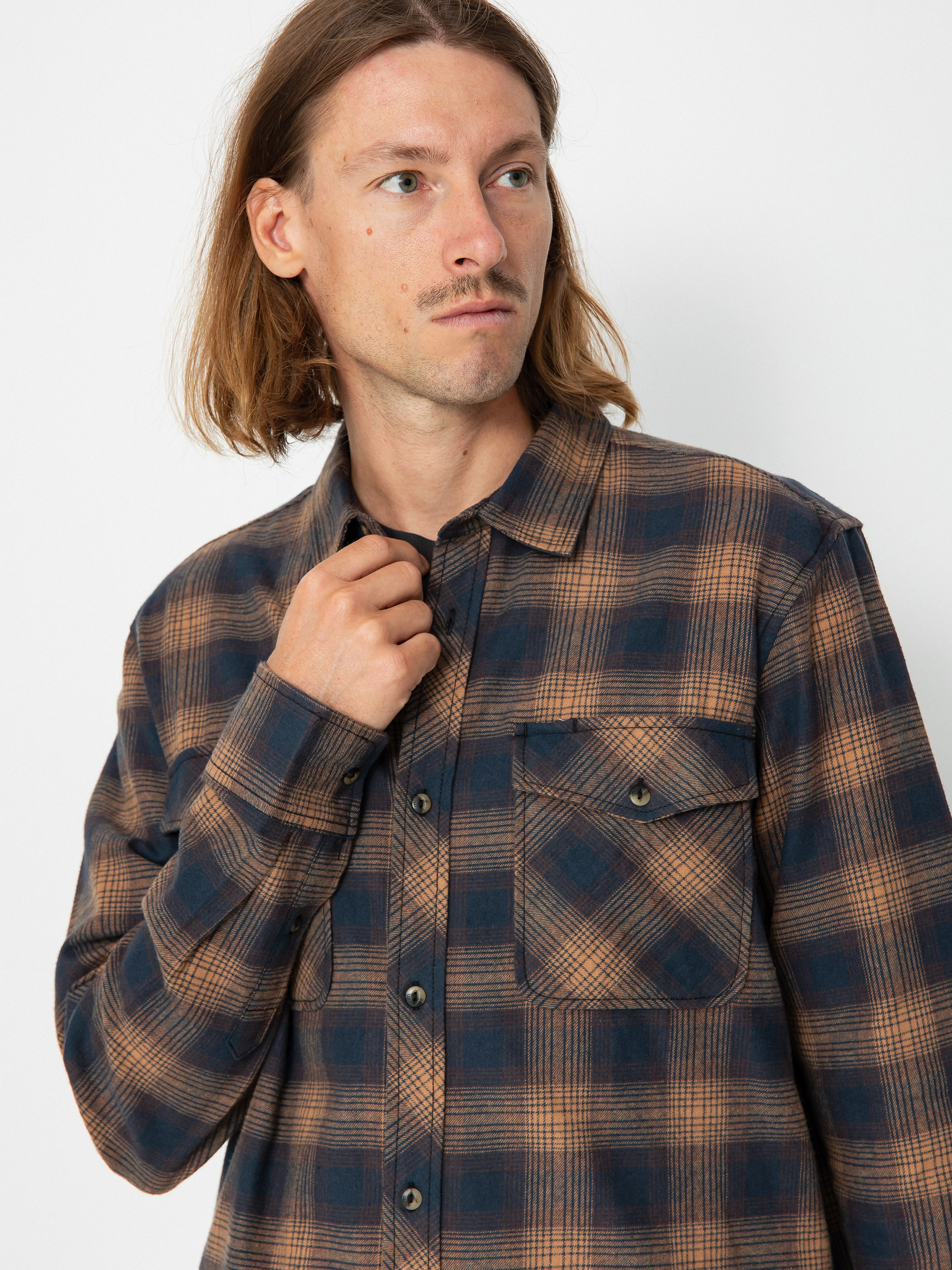 Element Tacoma Classic Shirt - brown (gradient plaid dull gold)