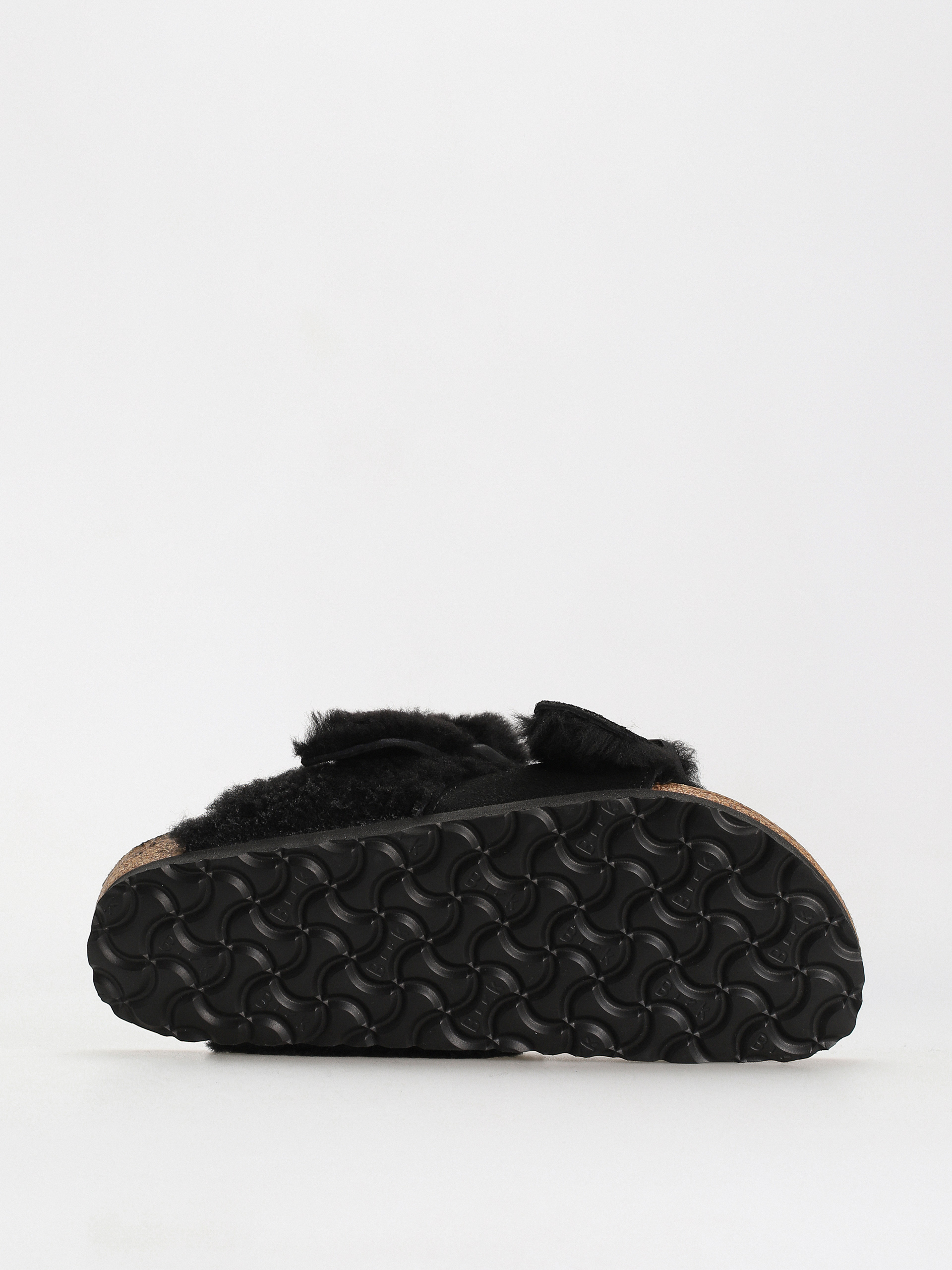 Birkenstock Arizona Split Teddy Parts Rivet Logo Suede Leather/Fur Narrow Sandalen Wmn (black)
