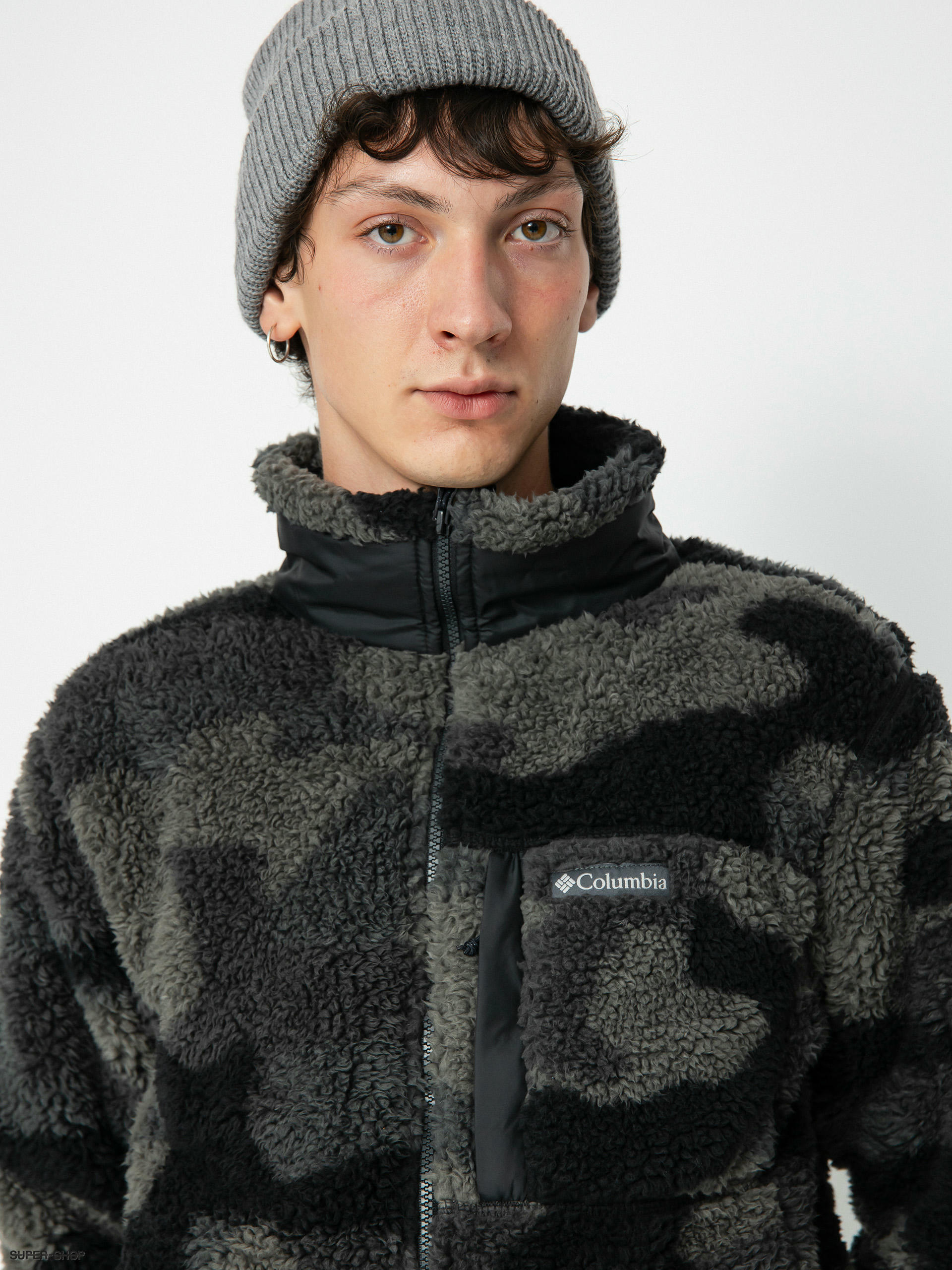 Columbia Men's Winter Pass Print Fleece Full Zip, Black Check, X