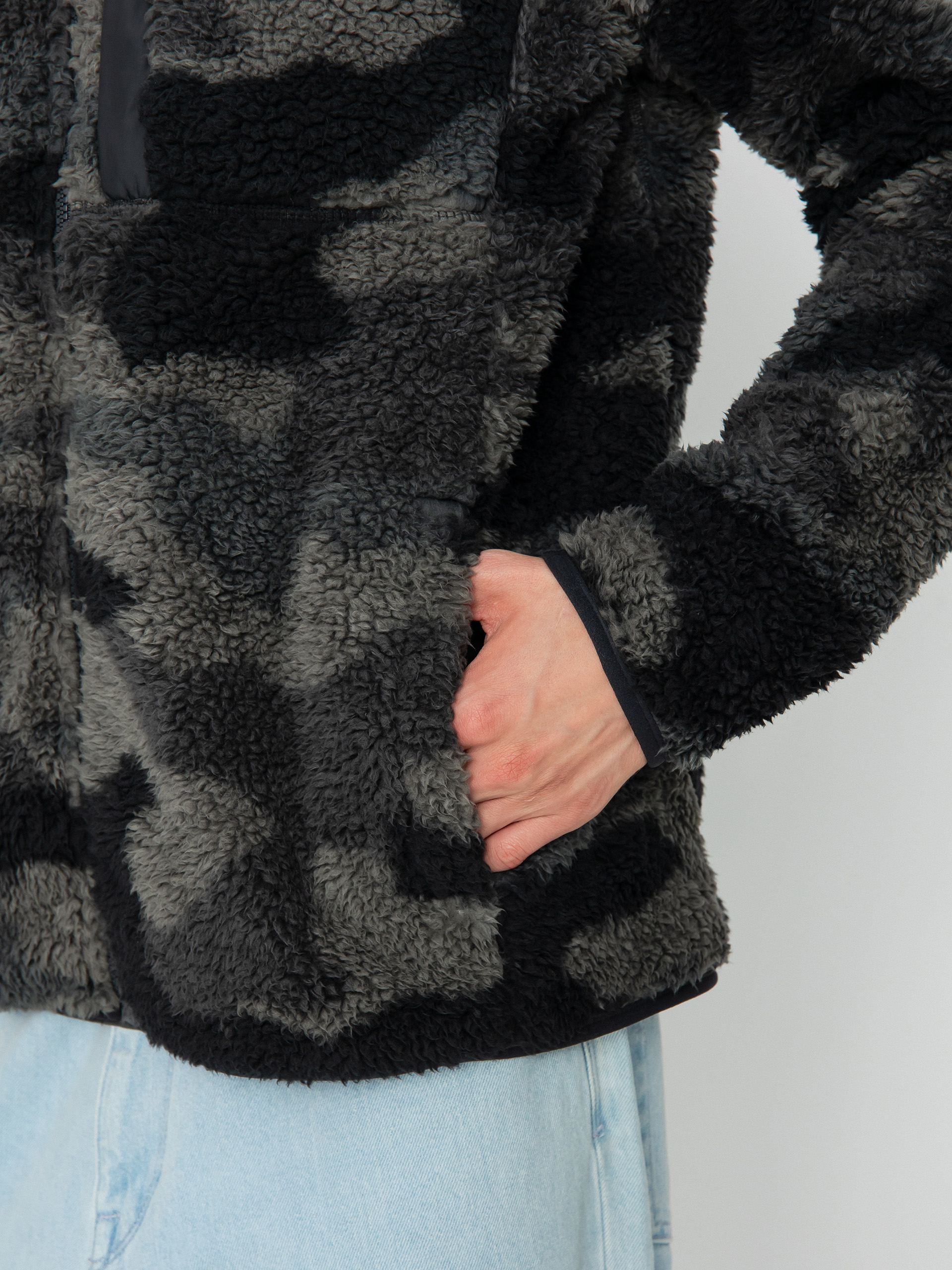 Mens Columbia Winter Pass Print Fleece Full Zip Fleece  (black mod camo)