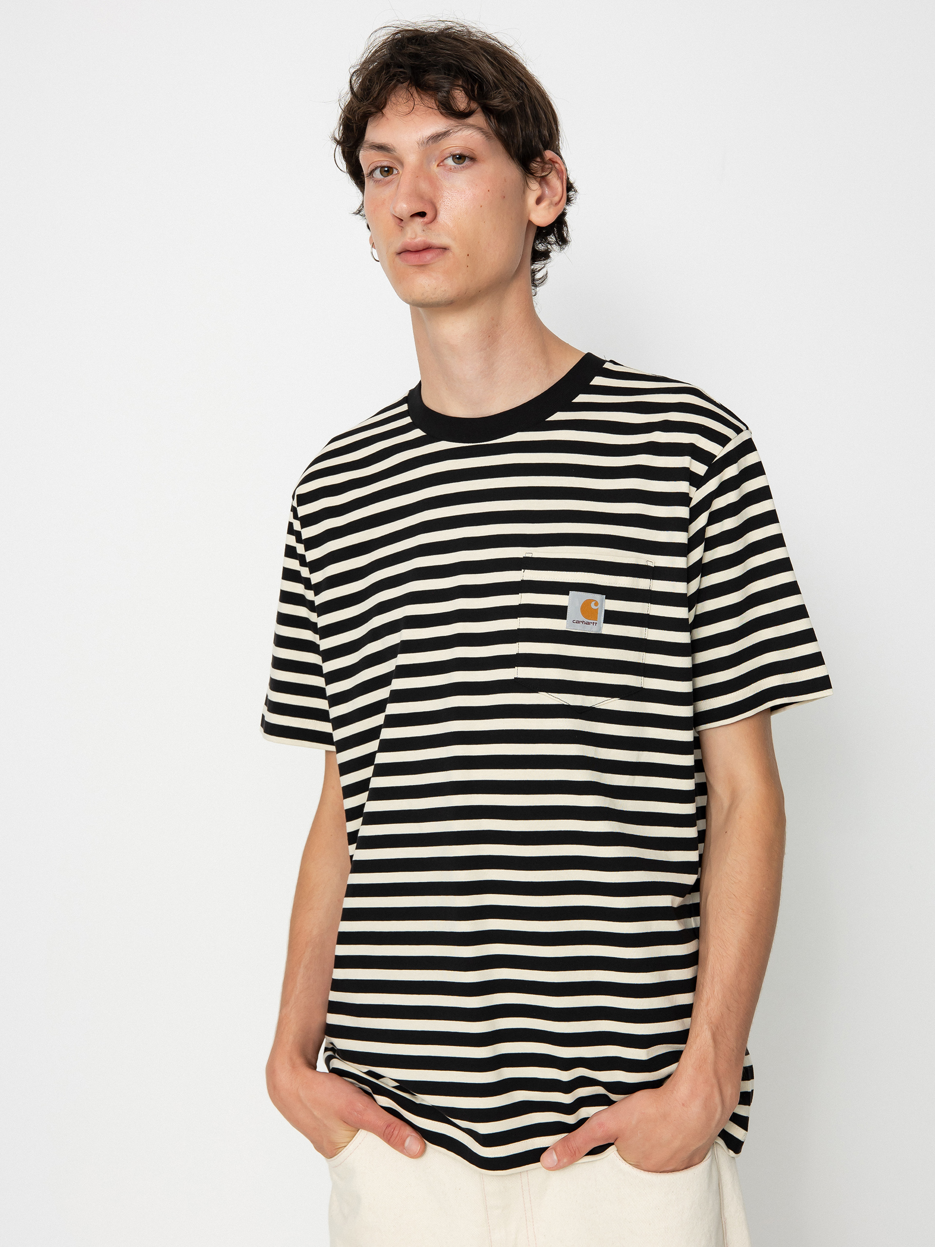 Carhartt WIP Seidler Pocket T-shirt (seidler stripe salt/black)