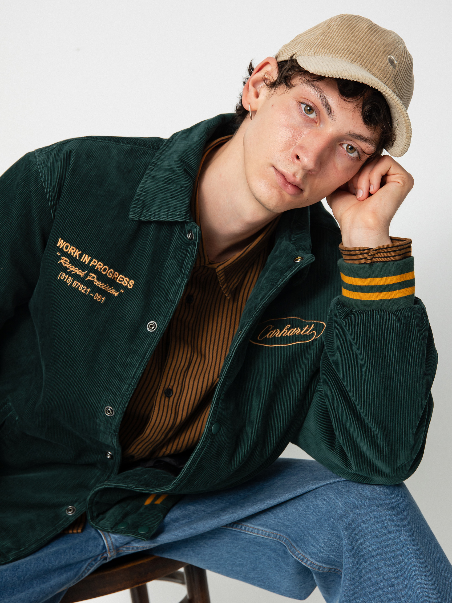 Carhartt WIP Rugged Letterman Jacket (discovery green/buckthorn)