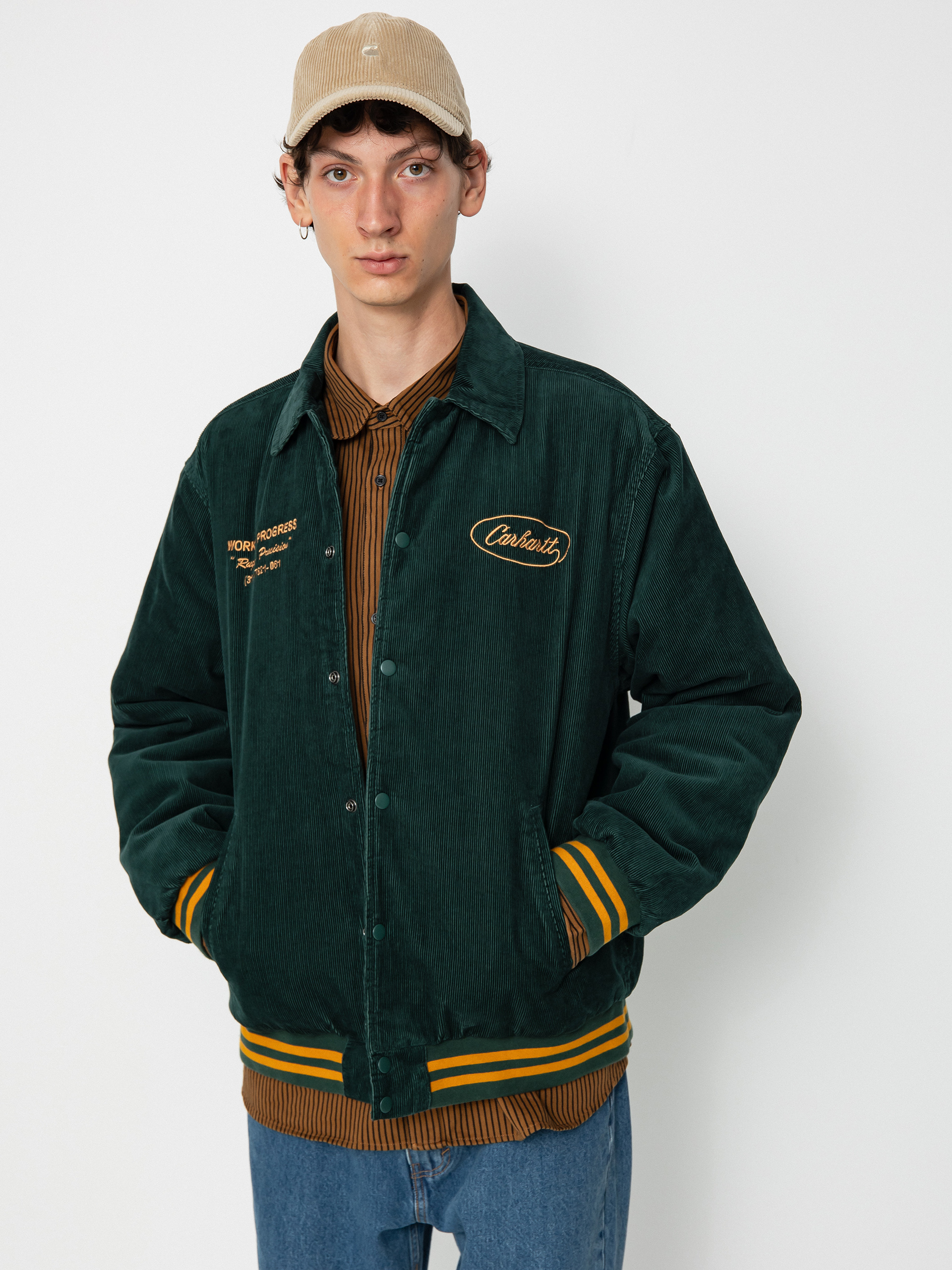 Carhartt WIP Rugged Letterman Jacket (discovery green/buckthorn)