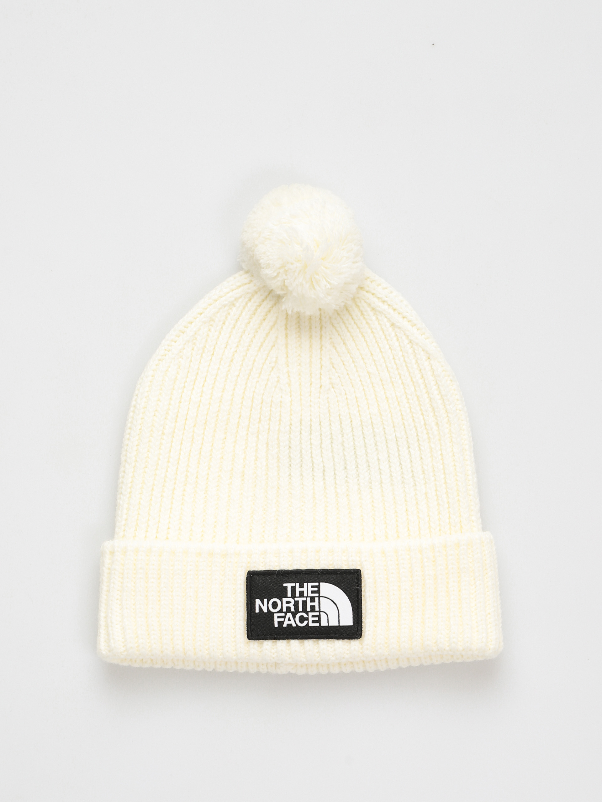 The North Face Tnf Logo Box Pom Beanie (gardenia white)