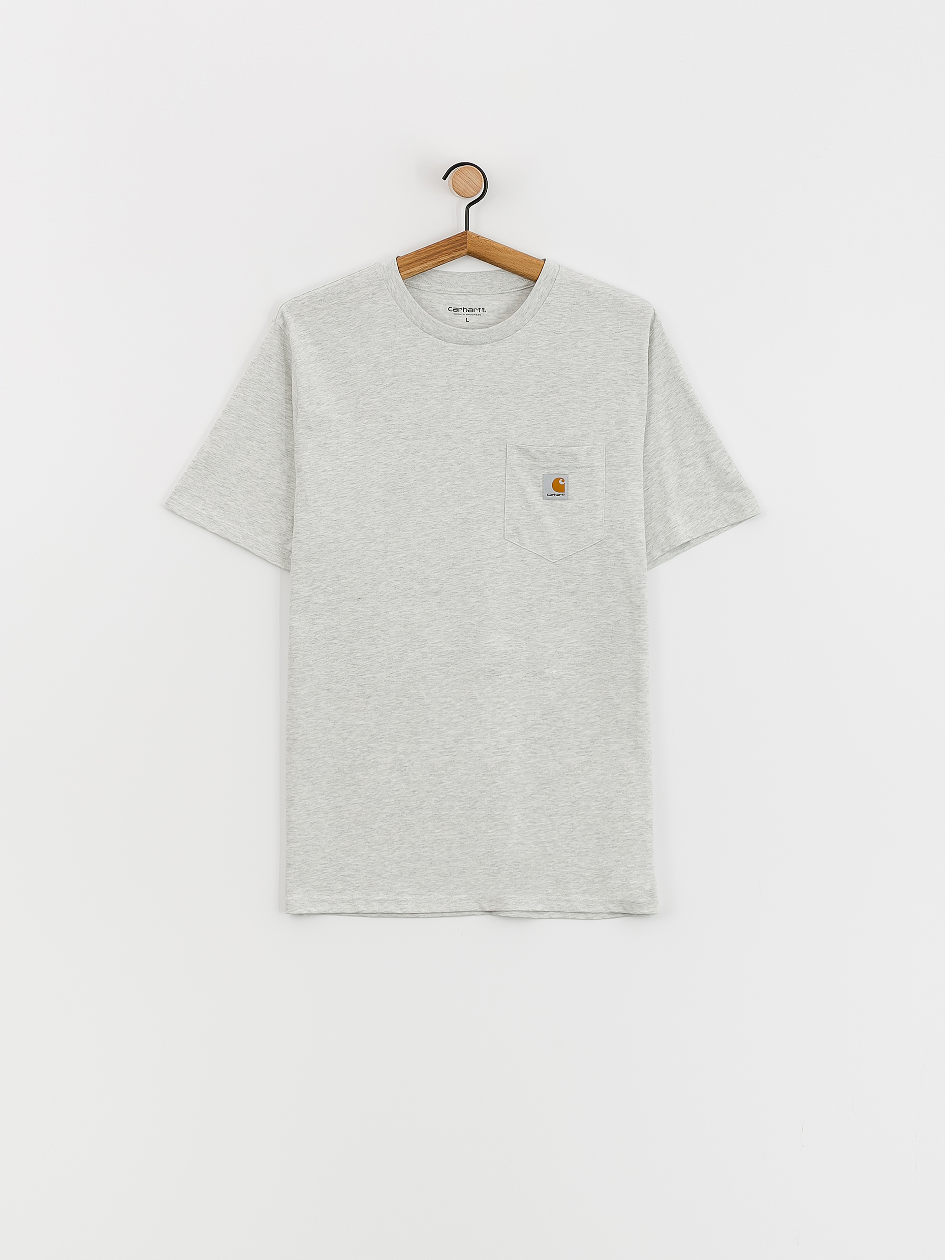 ★人気★carhartt★S/S LOGO T-SHIRT Ash Heather Carhartt WIP S/S Script T-Shirt, Ash Heather / Air Green