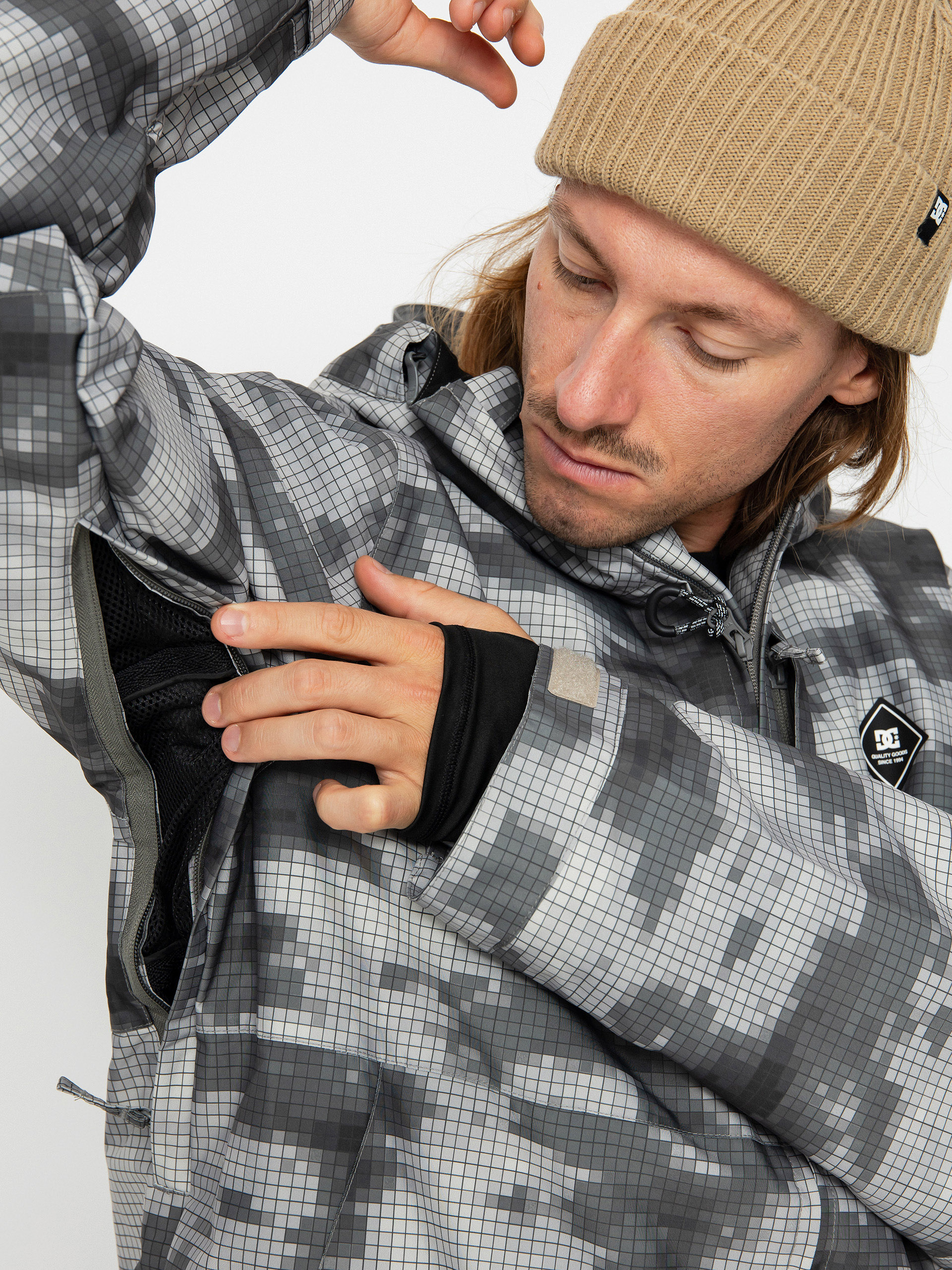 Mens DC Basis Print Snowboard jacket (cloud cover)