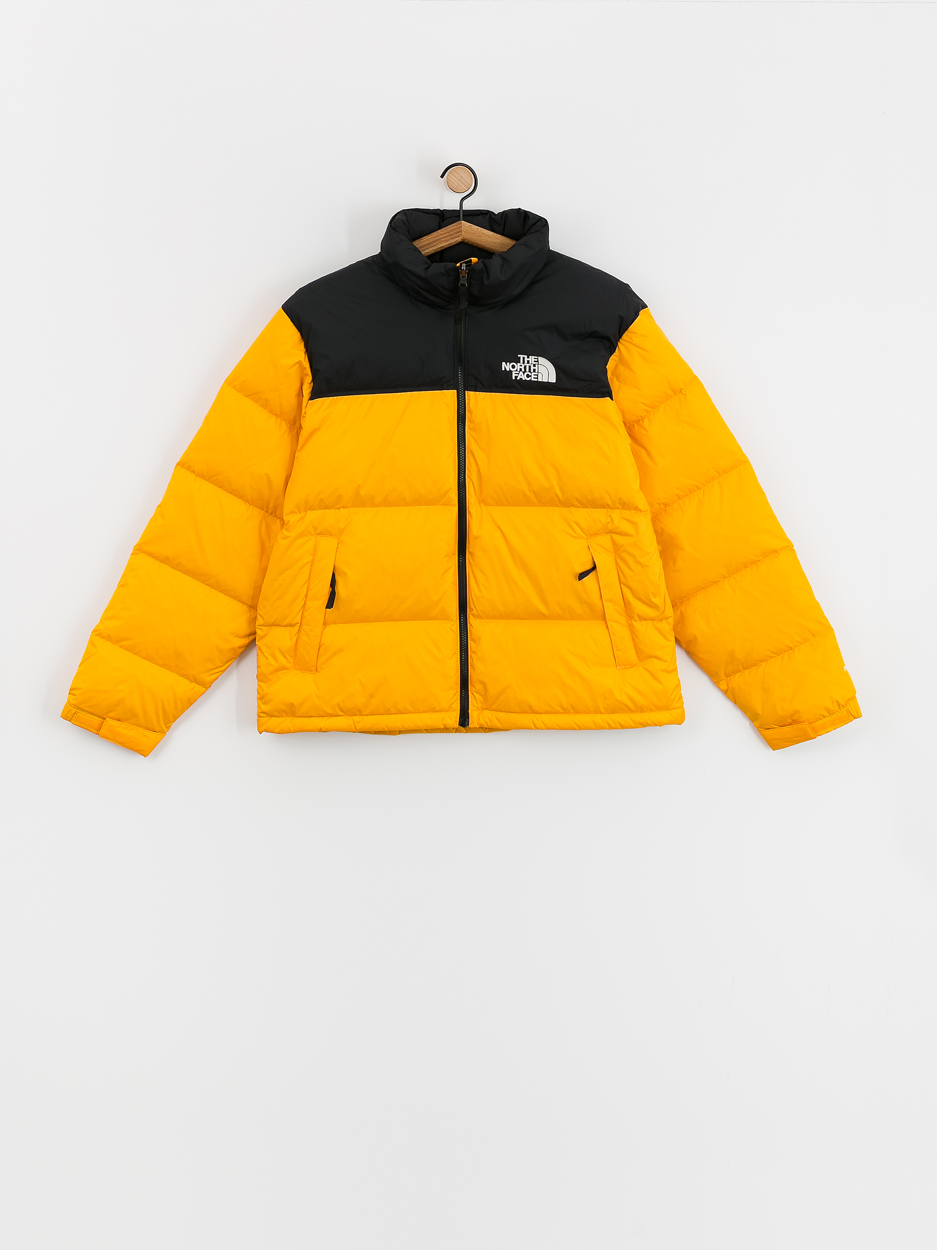 Black and yellow north face puffer online