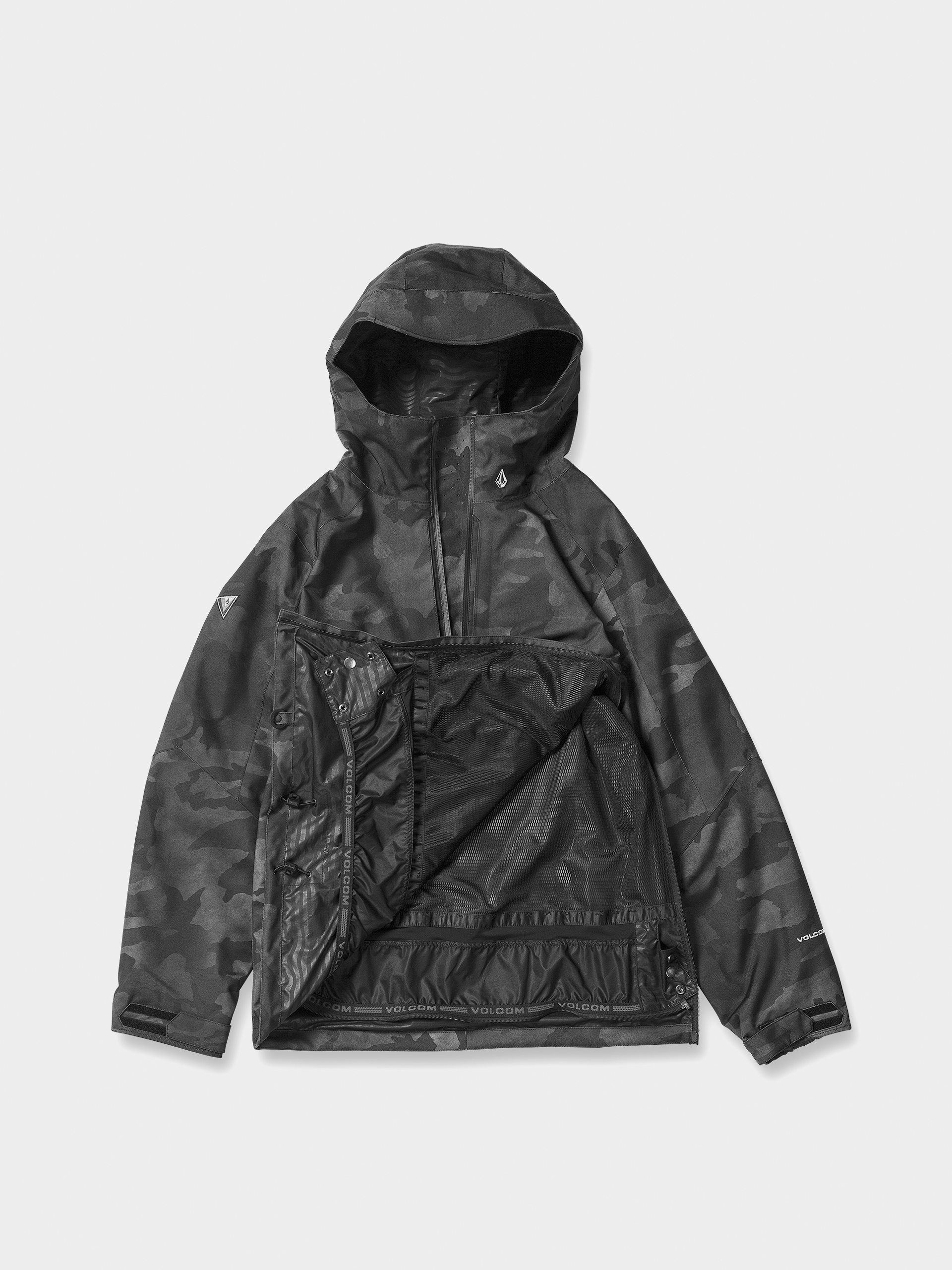 Mens Volcom Brighton Pullover Snowboard jacket (black camo)
