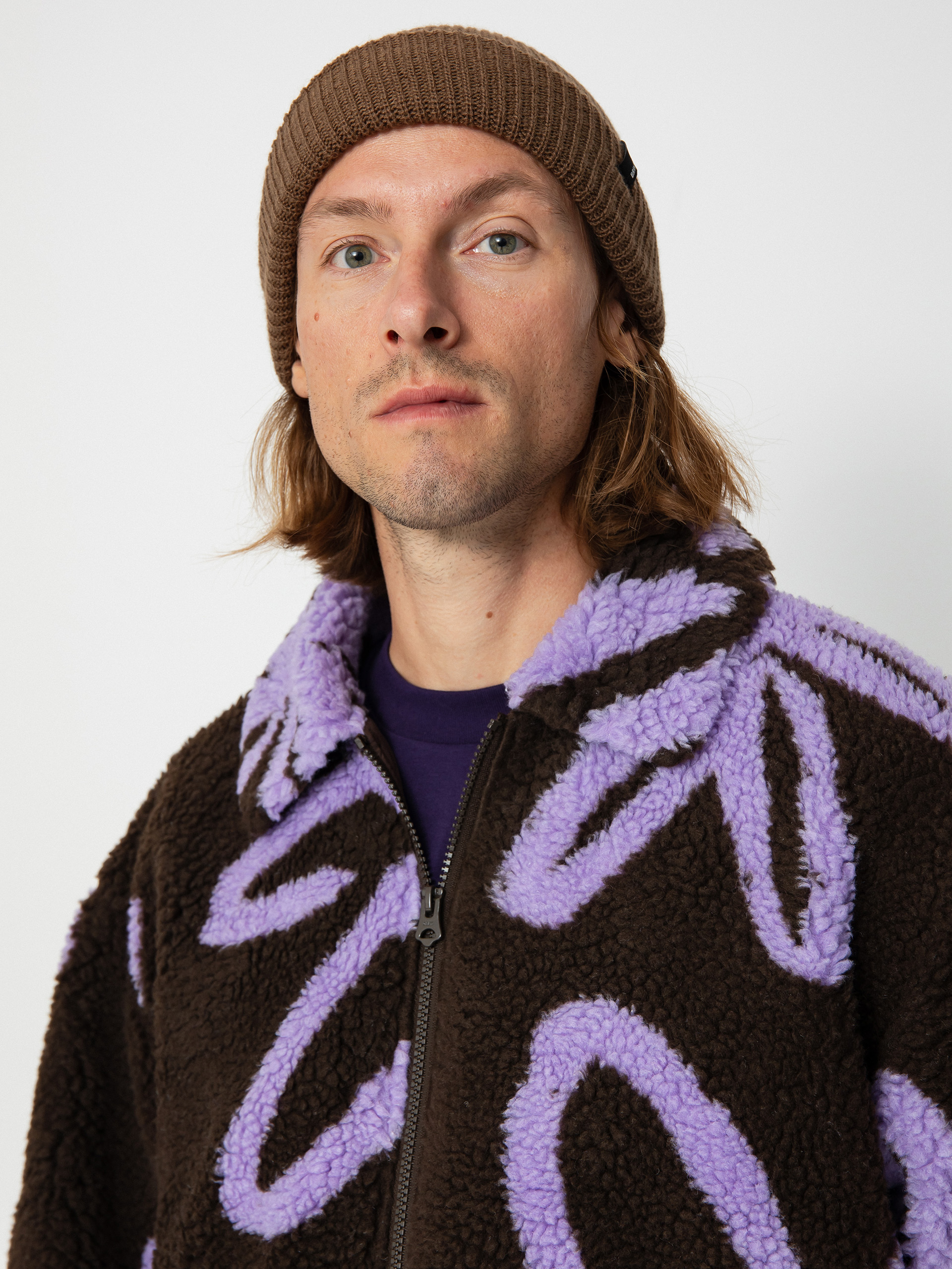 OBEY Portions Sherpa Jacket (java brown multi)